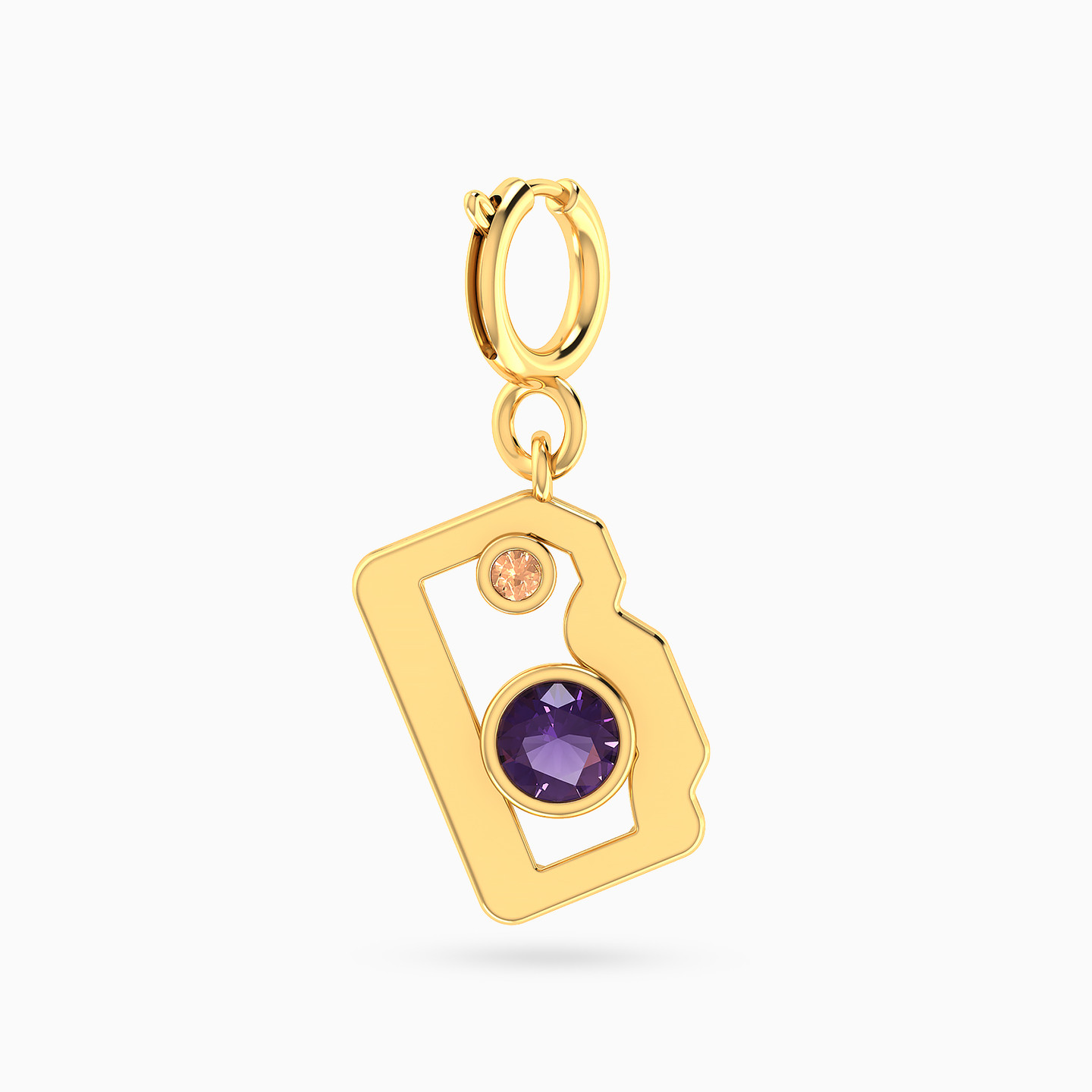 Camera Purple Stone Charm in 18K Gold Camera Purple Stone Charm in 18K Gold