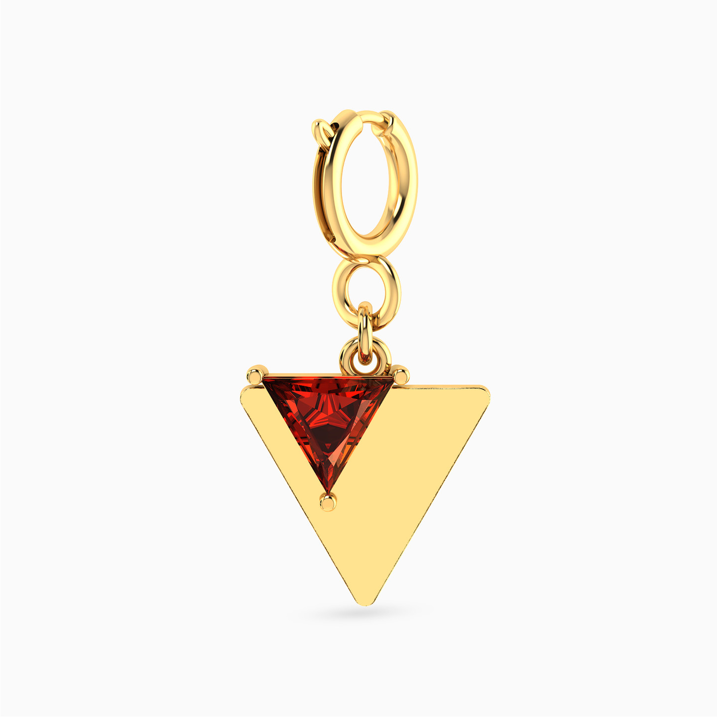 Triangles Red Stone Charm in 18K Gold Triangles Red Stone Charm in 18K Gold