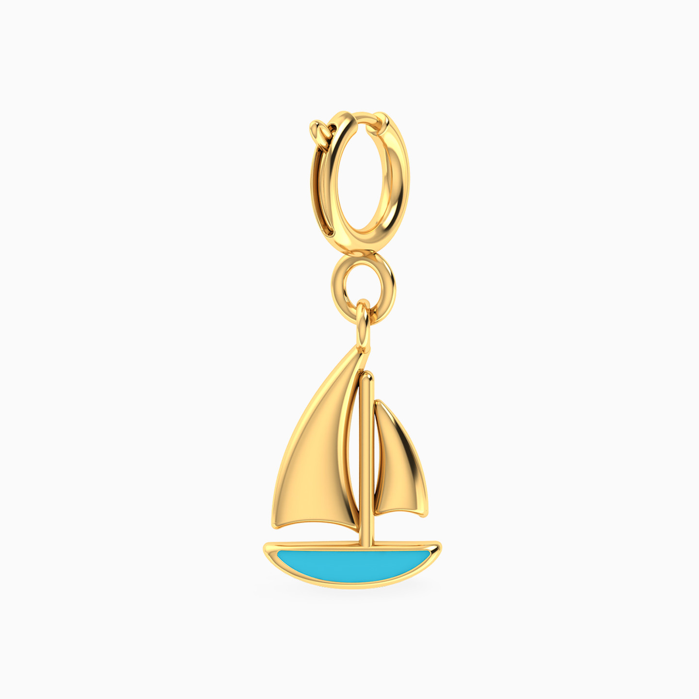 Sailboat Enamel Coated Charm in 18K Gold Sailboat Enamel Coated Charm in 18K Gold