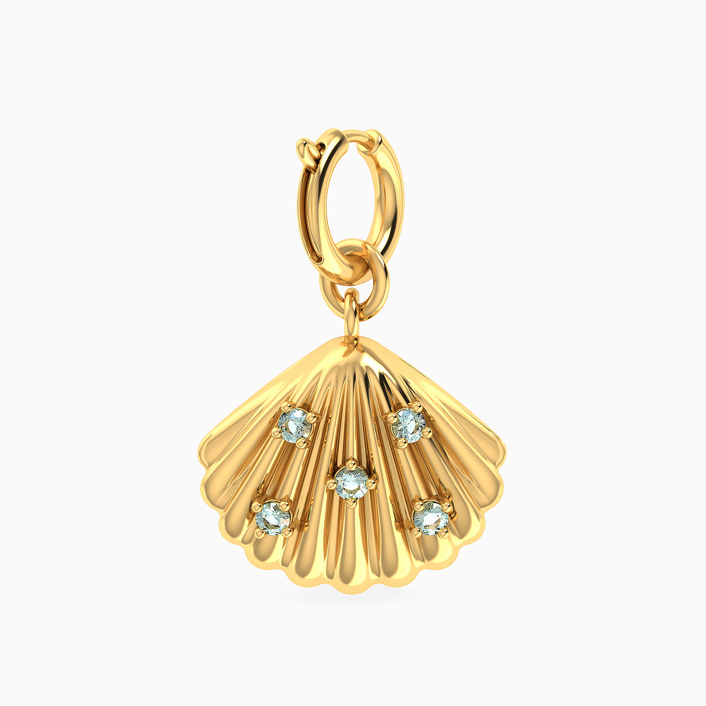 دلاية ذهب صدفة عيار 18 قيراط مزينة بحجر أخضر دلاية ذهب صدفة عيار 18 قيراط مزينة بحجر أخضر