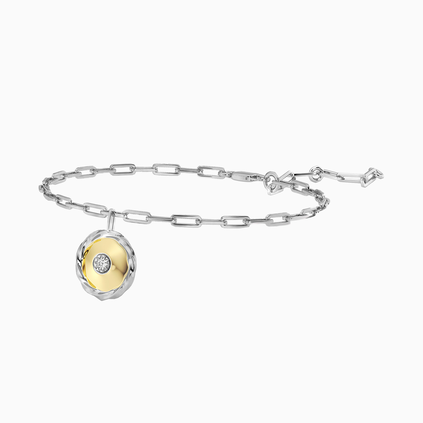 Circle Lab Grown Diamonds Sterling Silver Chain Bracelet - 3 Circle Lab Grown Diamonds Sterling Silver Chain Bracelet - 3