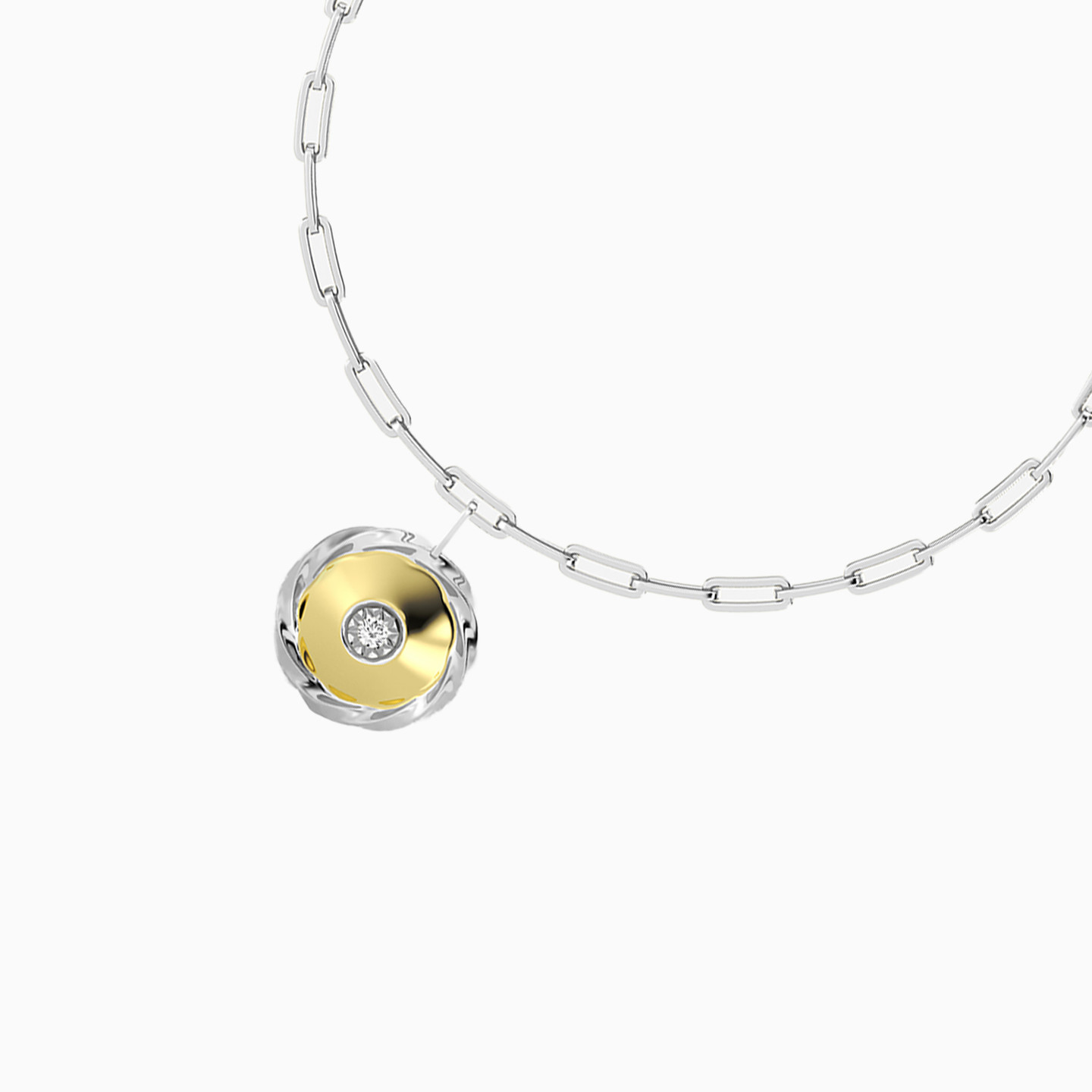 Circle Lab Grown Diamonds Sterling Silver Chain Bracelet - 4 Circle Lab Grown Diamonds Sterling Silver Chain Bracelet - 4