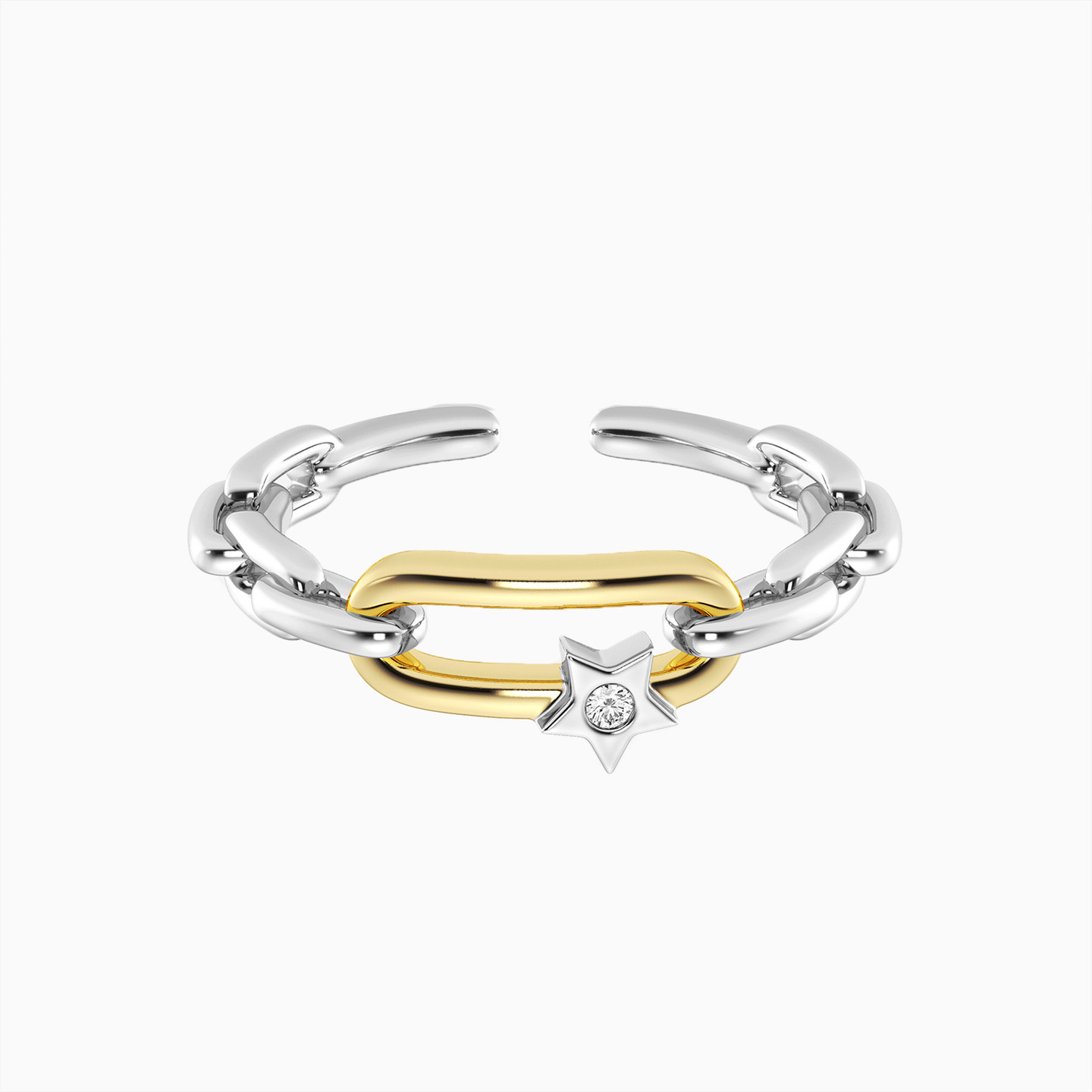 Link Lab Grown Diamonds Sterling Silver Ring Link Lab Grown Diamonds Sterling Silver Ring