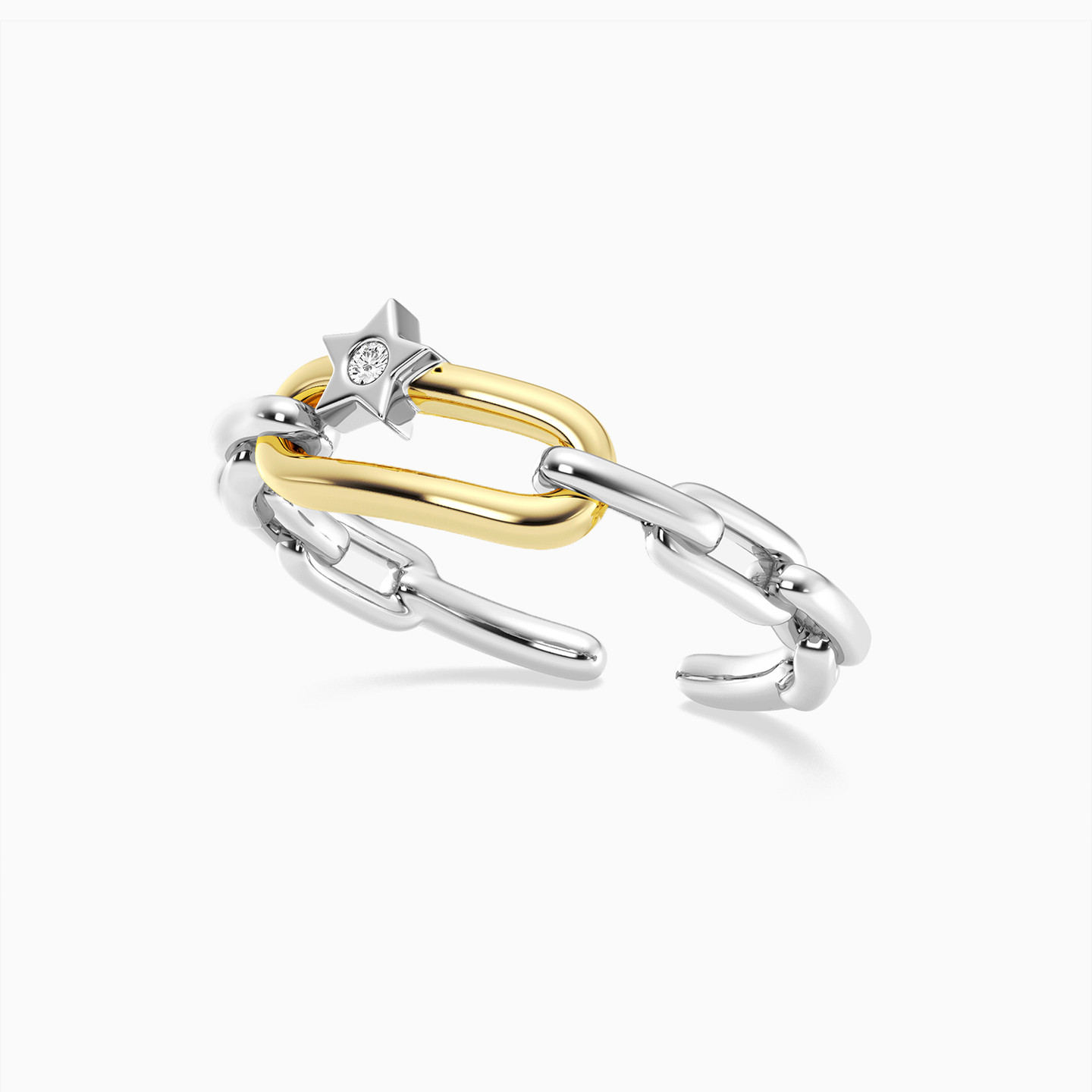 Link Lab Grown Diamonds Sterling Silver Ring - 2 Link Lab Grown Diamonds Sterling Silver Ring - 2