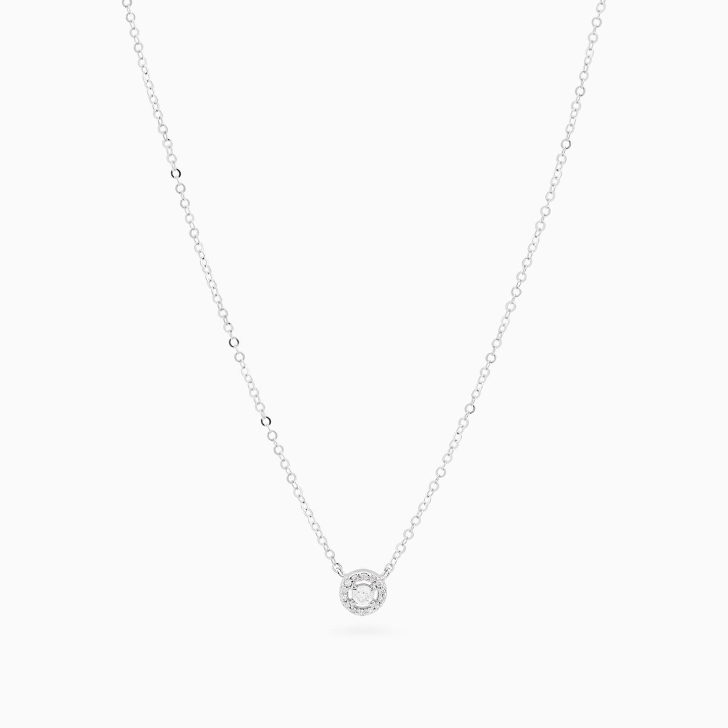 Circle Clear Stone Necklace In 18K Gold - 3 Circle Clear Stone Necklace In 18K Gold - 3
