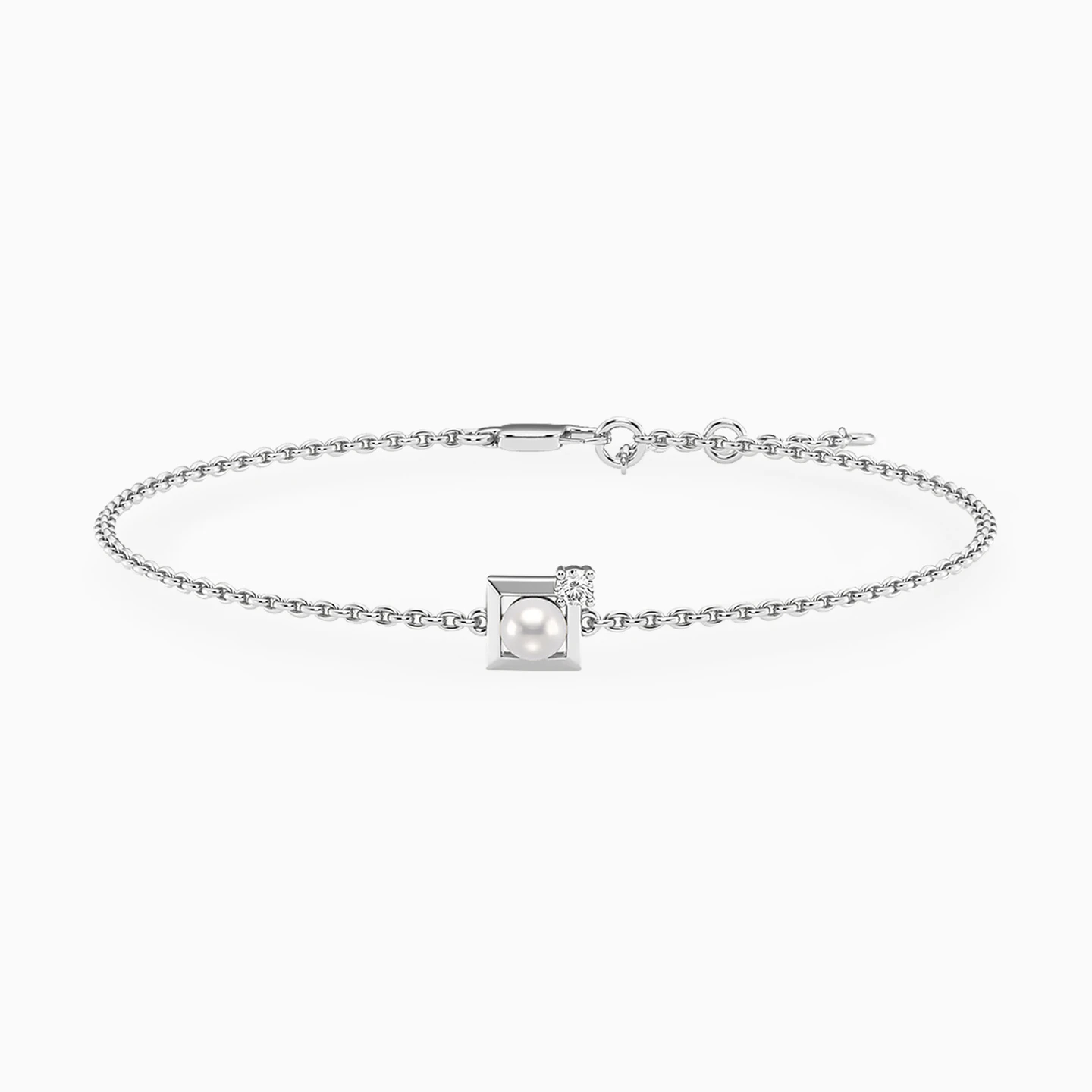 Multishaped Lab Grown Diamonds Sterling Silver Chain Bracelet Multishaped Lab Grown Diamonds Sterling Silver Chain Bracelet