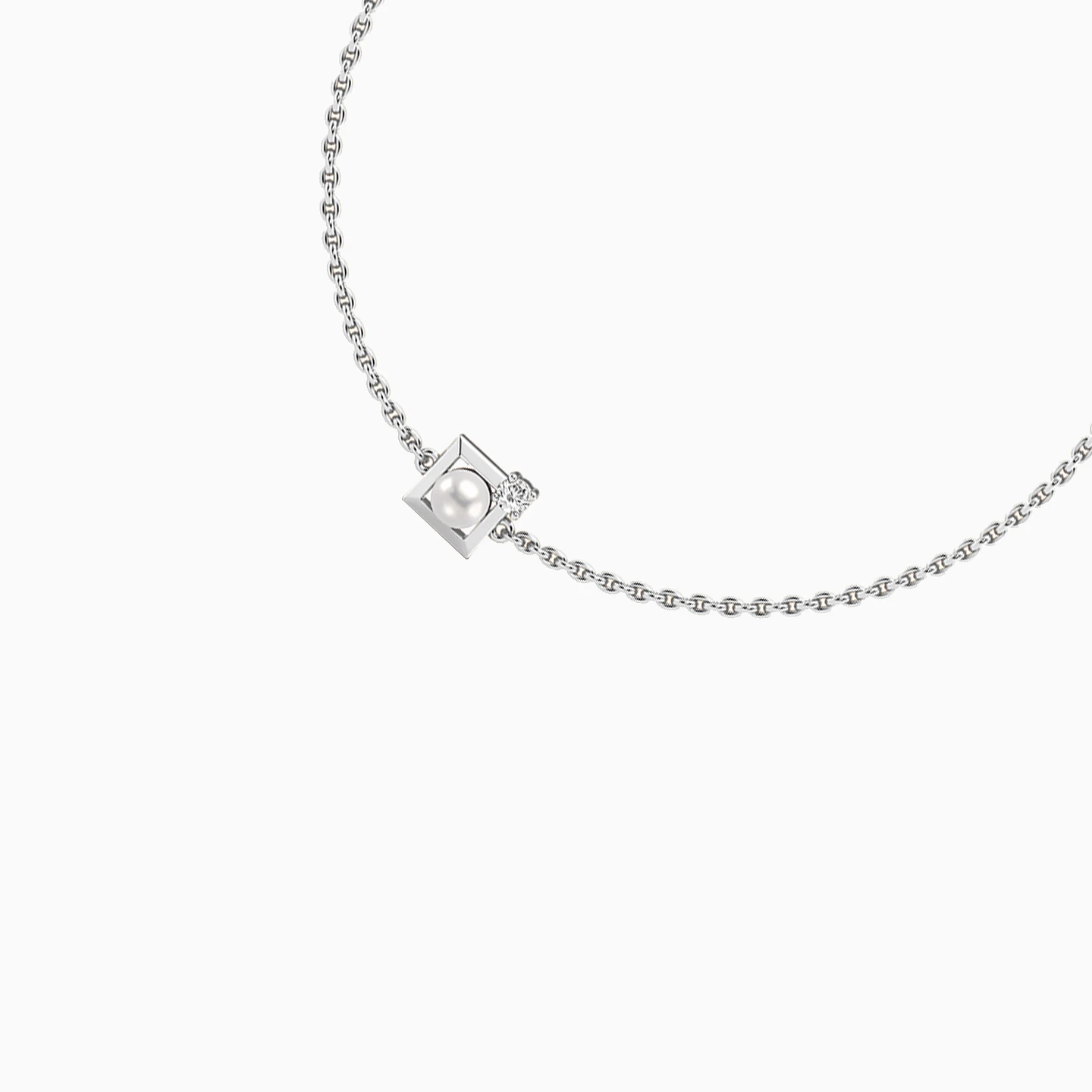 Multishaped Lab Grown Diamonds Sterling Silver Chain Bracelet - 3 Multishaped Lab Grown Diamonds Sterling Silver Chain Bracelet - 3