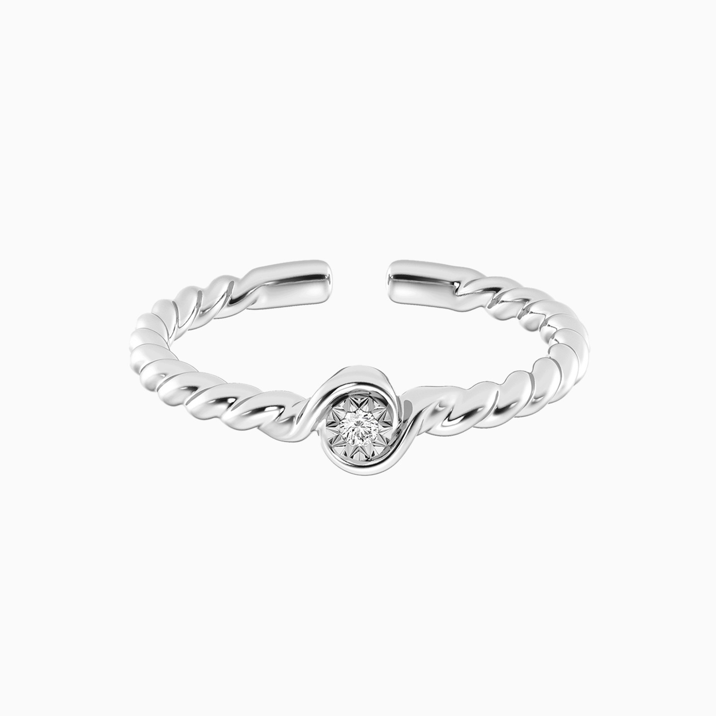 Circle Lab Grown Diamonds Sterling Silver Ring Circle Lab Grown Diamonds Sterling Silver Ring