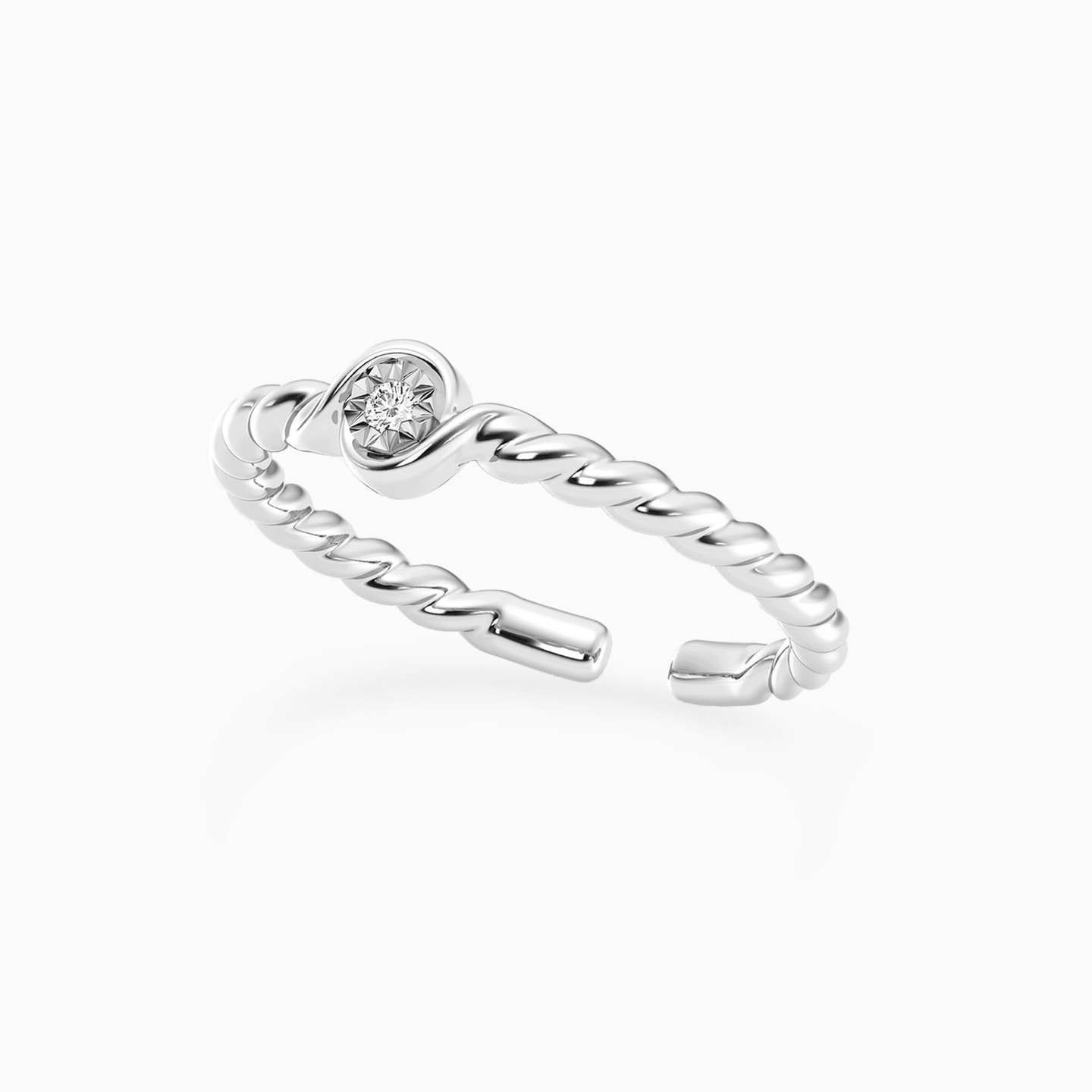 Circle Lab Grown Diamonds Sterling Silver Ring - 2 Circle Lab Grown Diamonds Sterling Silver Ring - 2