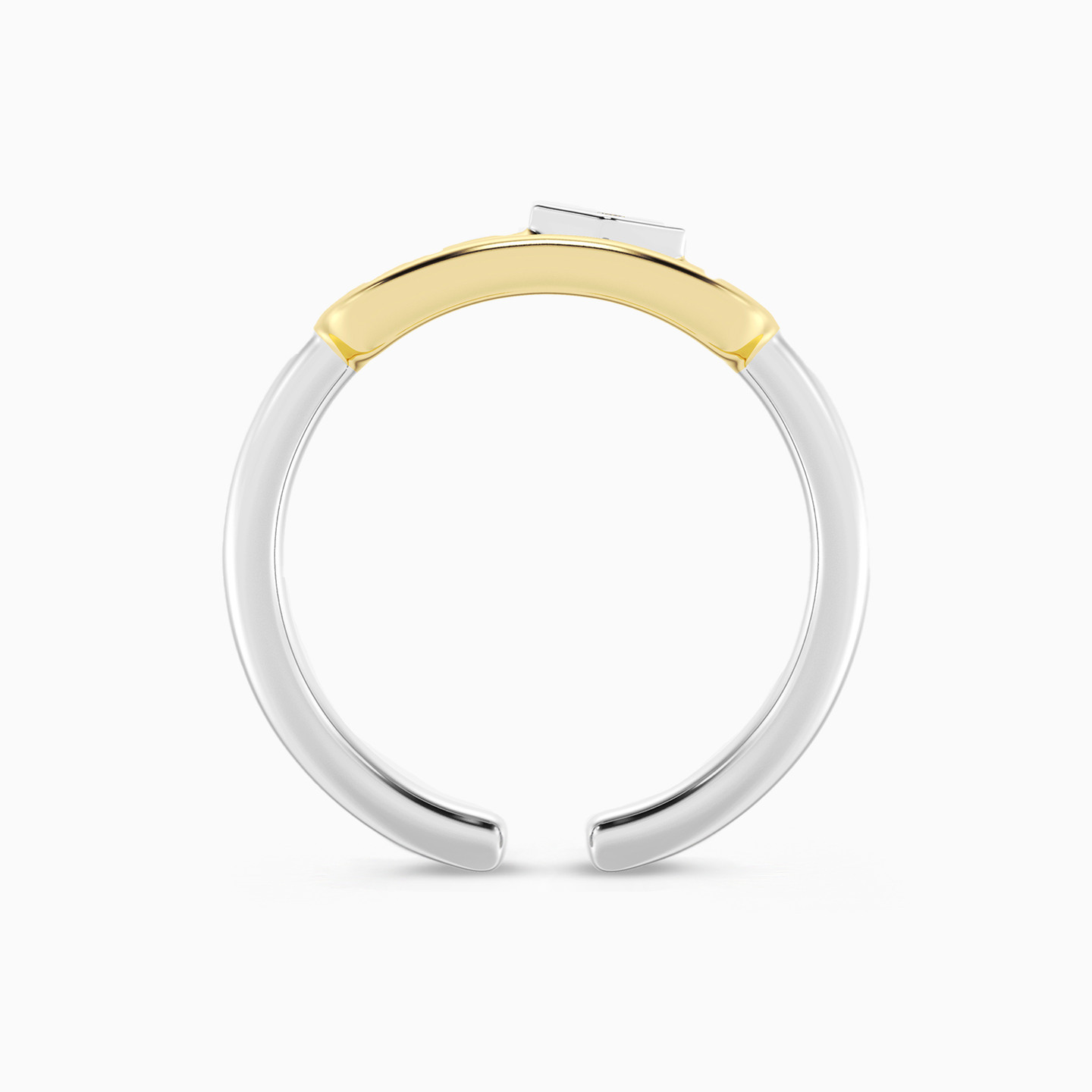 خاتم فضة إسترليني مستطيل مزين بألماس مختبرات - 3 خاتم فضة إسترليني مستطيل مزين بألماس مختبرات - 3