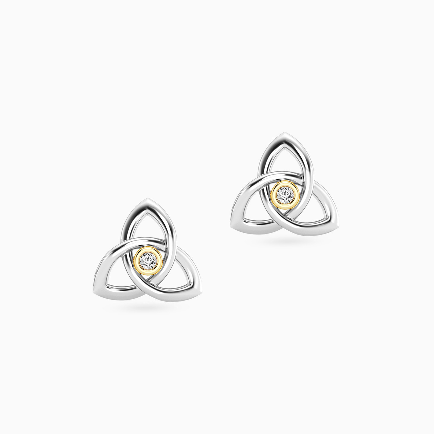 Knot Lab Grown Diamonds Sterling Silver Stud Earrings - 3 Knot Lab Grown Diamonds Sterling Silver Stud Earrings - 3