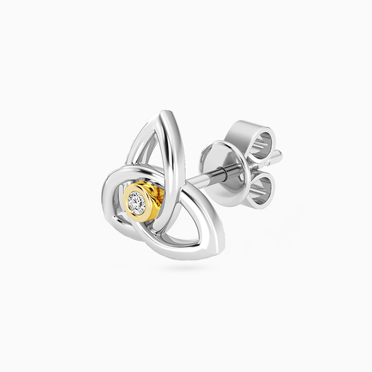 Knot Lab Grown Diamonds Sterling Silver Stud Earrings - 4 Knot Lab Grown Diamonds Sterling Silver Stud Earrings - 4