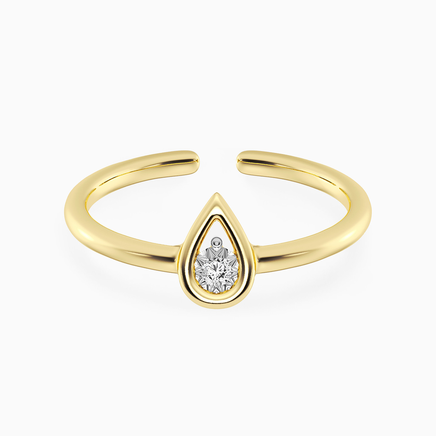 Pear Lab Grown Diamonds Gold Plated Ring Pear Lab Grown Diamonds Gold Plated Ring