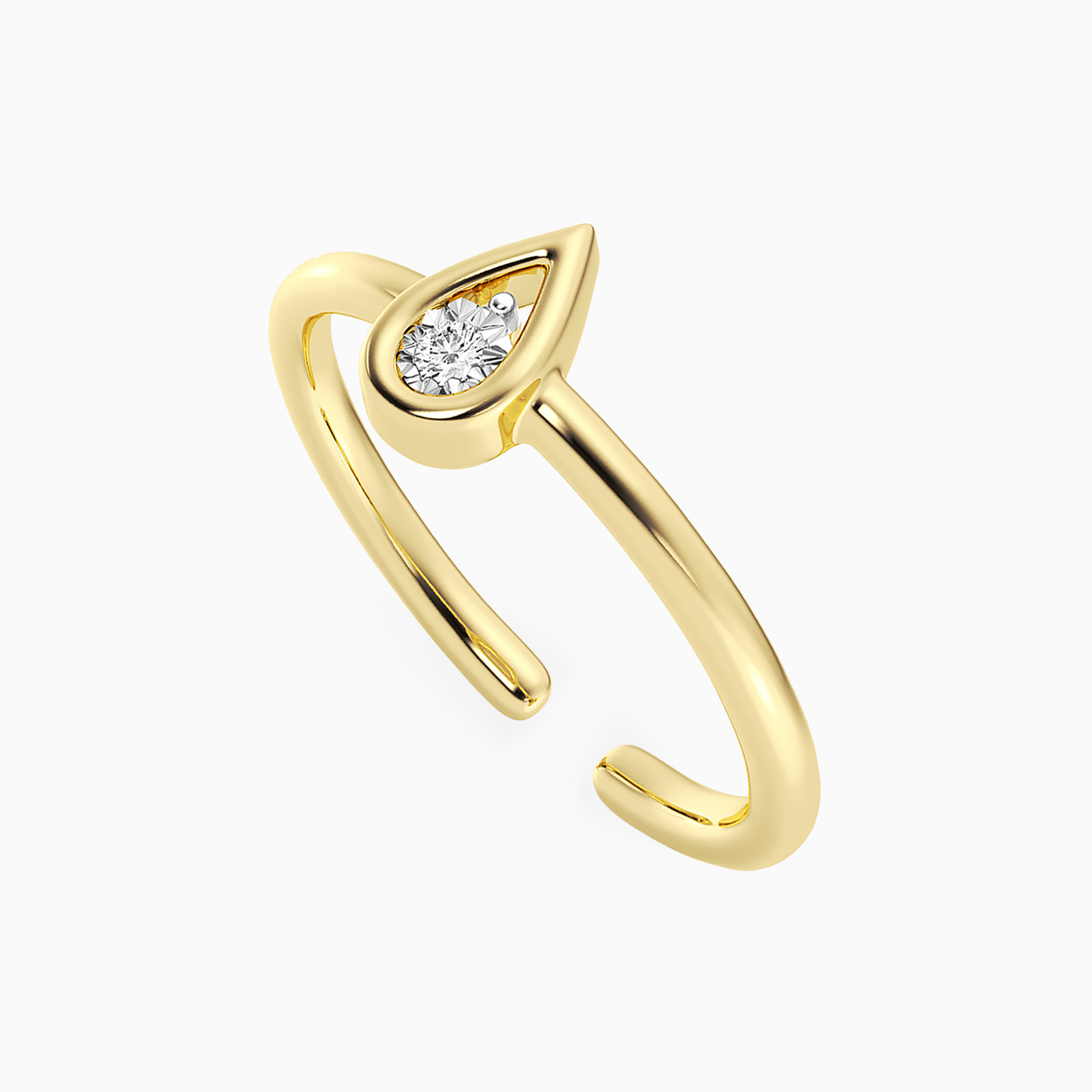 Pear Lab Grown Diamonds Gold Plated Ring - 2 Pear Lab Grown Diamonds Gold Plated Ring - 2