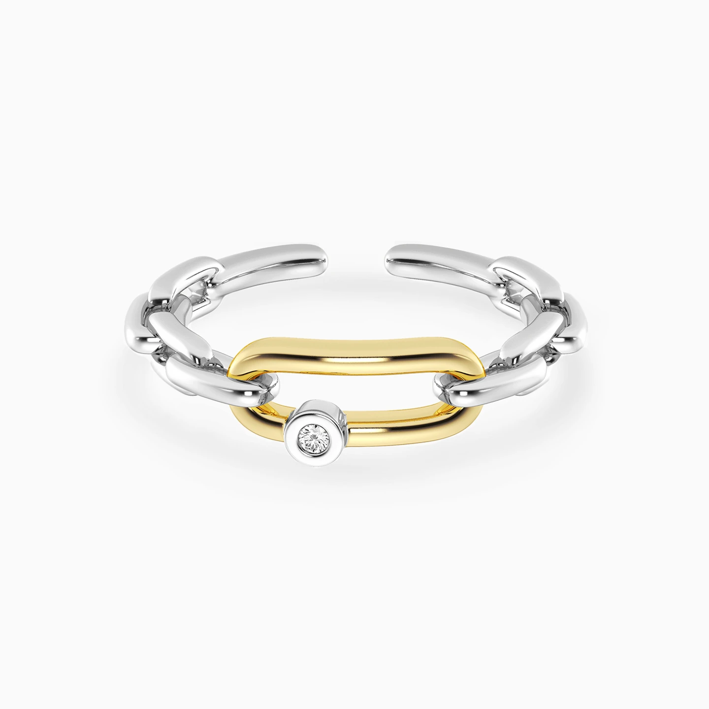 Link Lab Grown Diamonds Sterling Silver Ring Link Lab Grown Diamonds Sterling Silver Ring