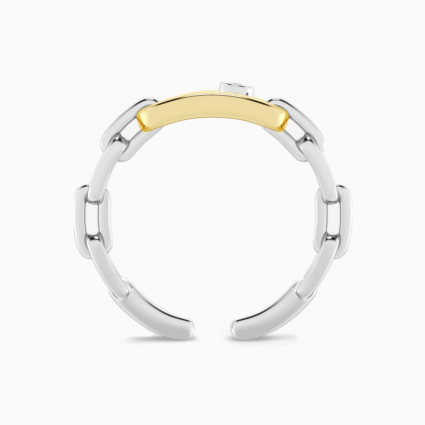 Link Lab Grown Diamonds Sterling Silver Ring - 4 Link Lab Grown Diamonds Sterling Silver Ring - 4