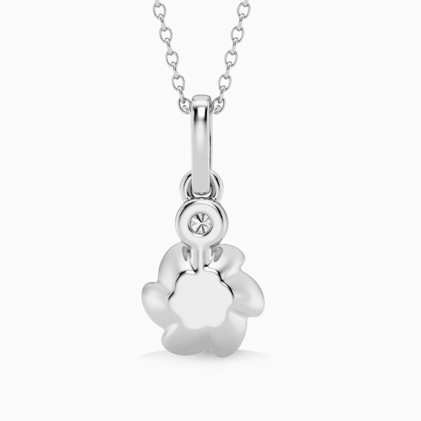 Circle Lab Grown Diamonds & Pearl Sterling Silver Necklace - 3 Circle Lab Grown Diamonds & Pearl Sterling Silver Necklace - 3