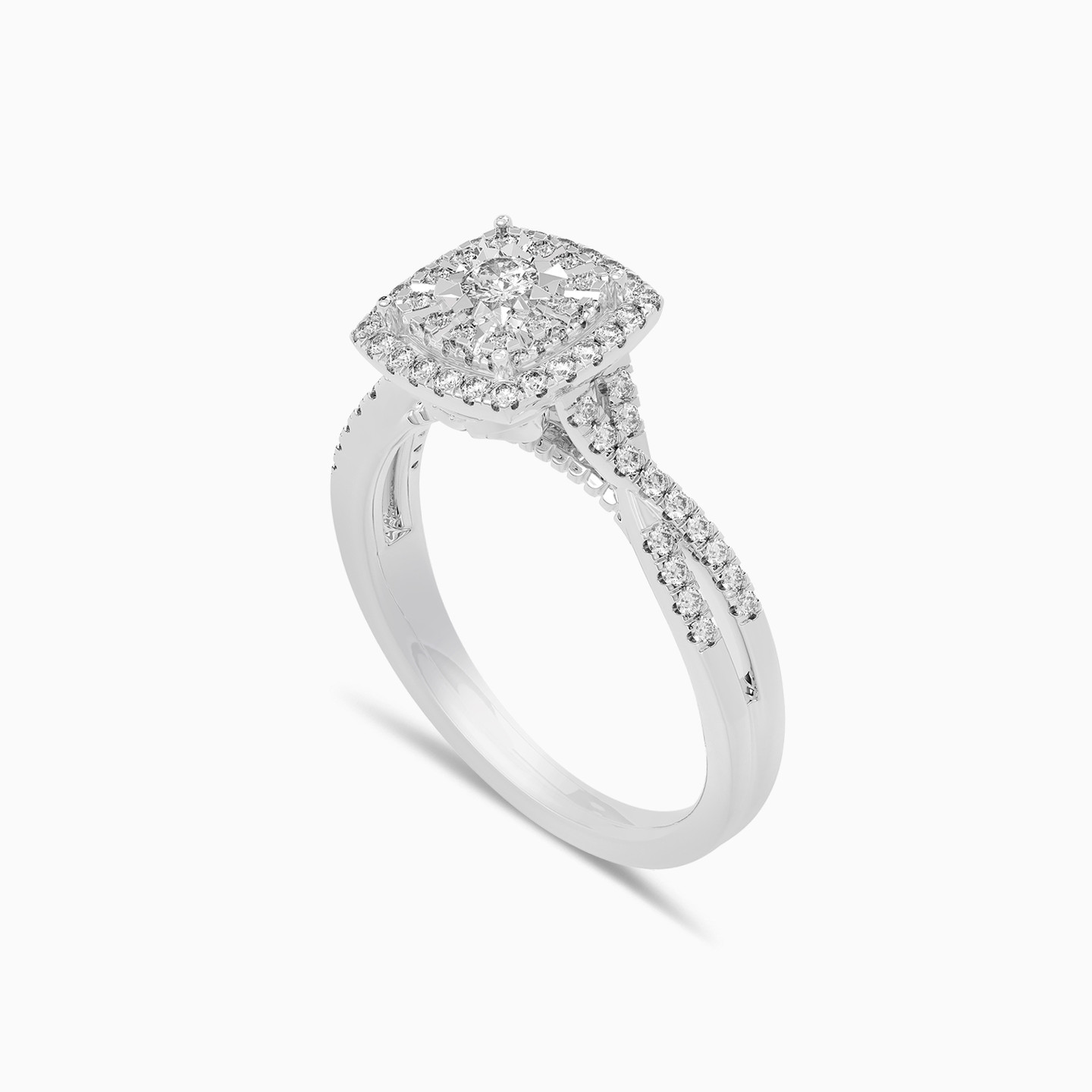 Square Diamond Ring in 18K Gold - 6 Square Diamond Ring in 18K Gold - 6