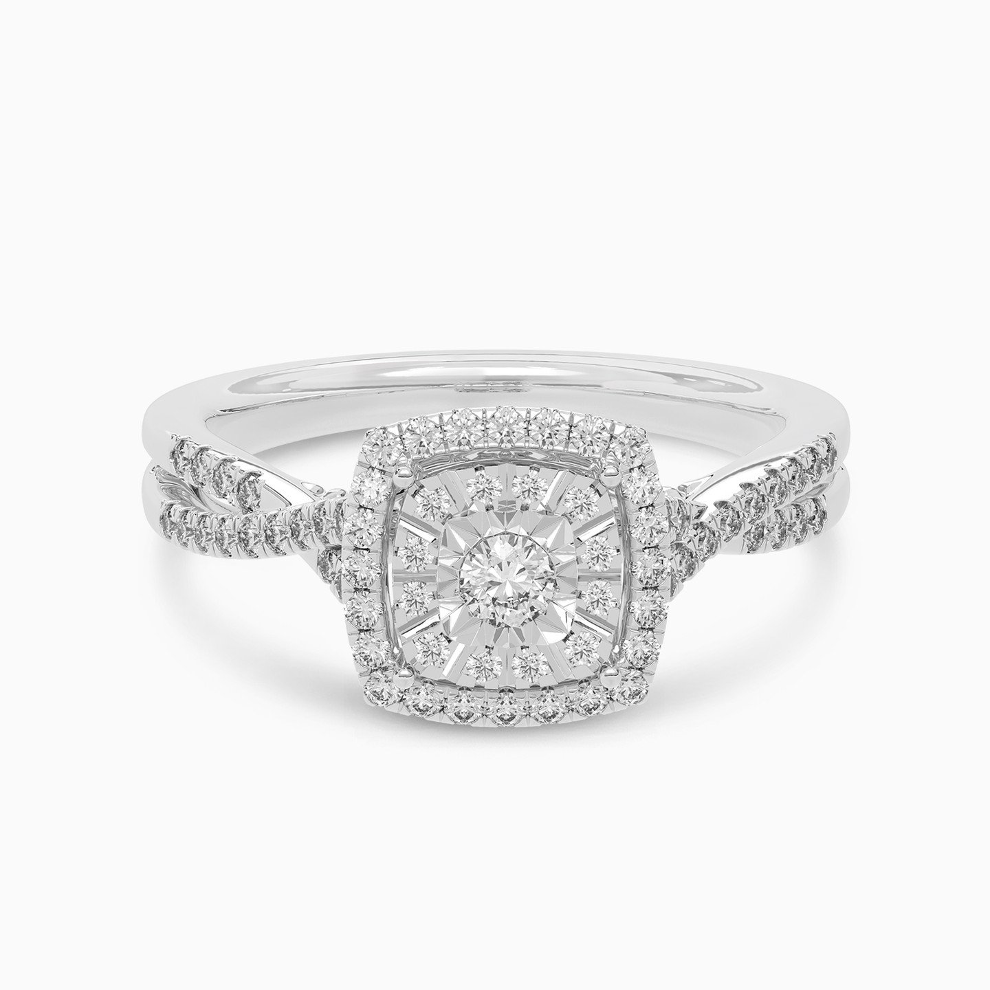 Square Diamond Ring in 18K Gold - 5 Square Diamond Ring in 18K Gold - 5