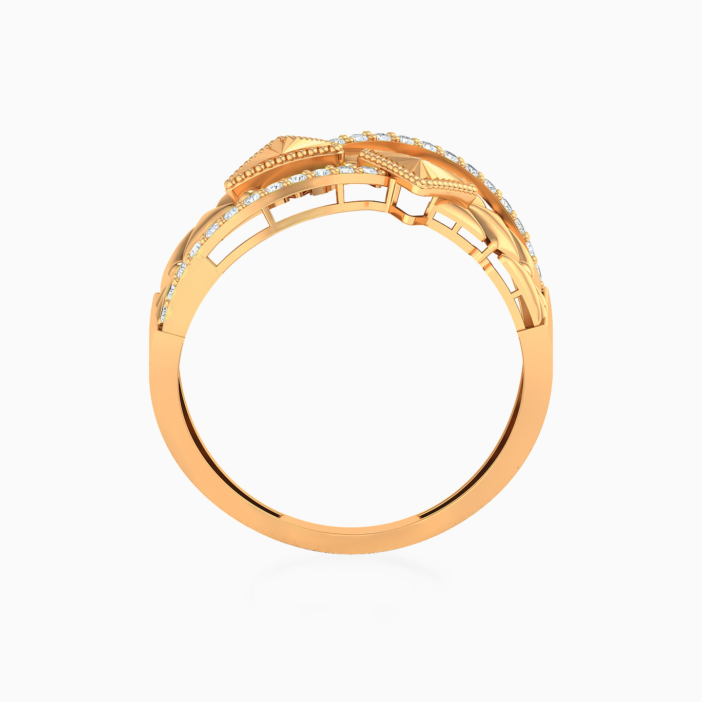 Multi-shaped Cubic Zirconia Ring in 21K Gold - 4 Multi-shaped Cubic Zirconia Ring in 21K Gold - 4
