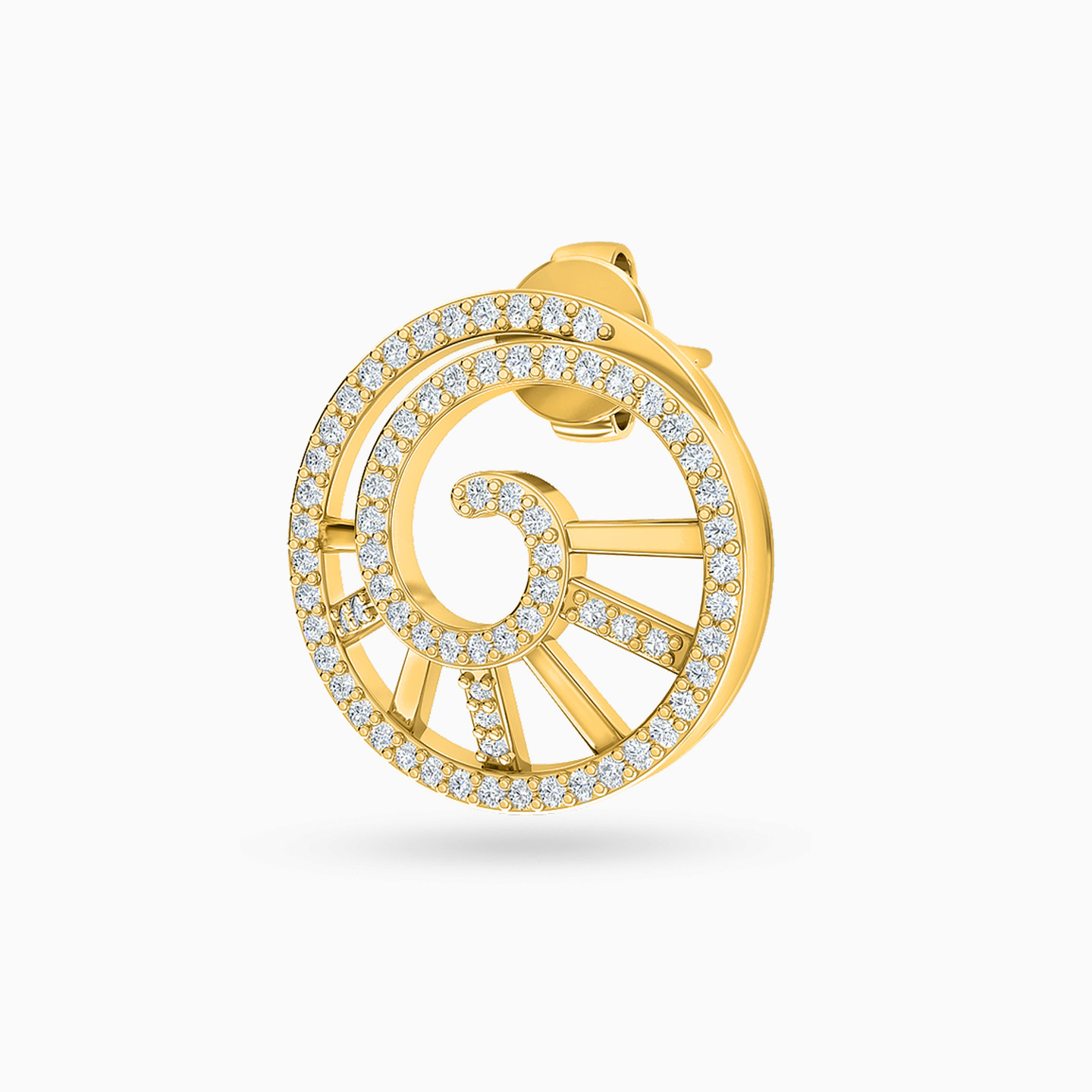 Spiral Diamonds Stud Earrings in 18K Gold - 4 Spiral Diamonds Stud Earrings in 18K Gold - 4