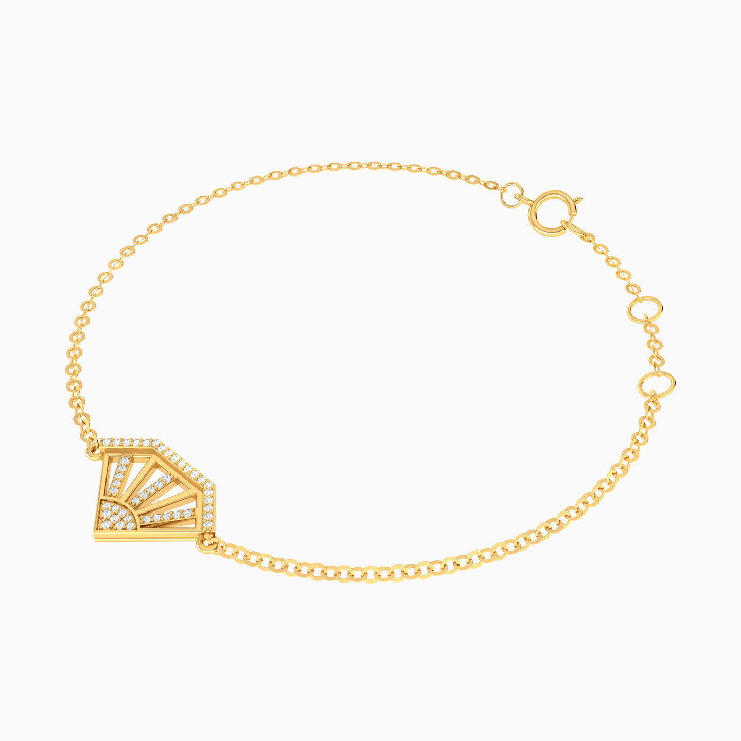 Triangle Diamond Chain Bracelet in 18K Gold - 2 Triangle Diamond Chain Bracelet in 18K Gold - 2