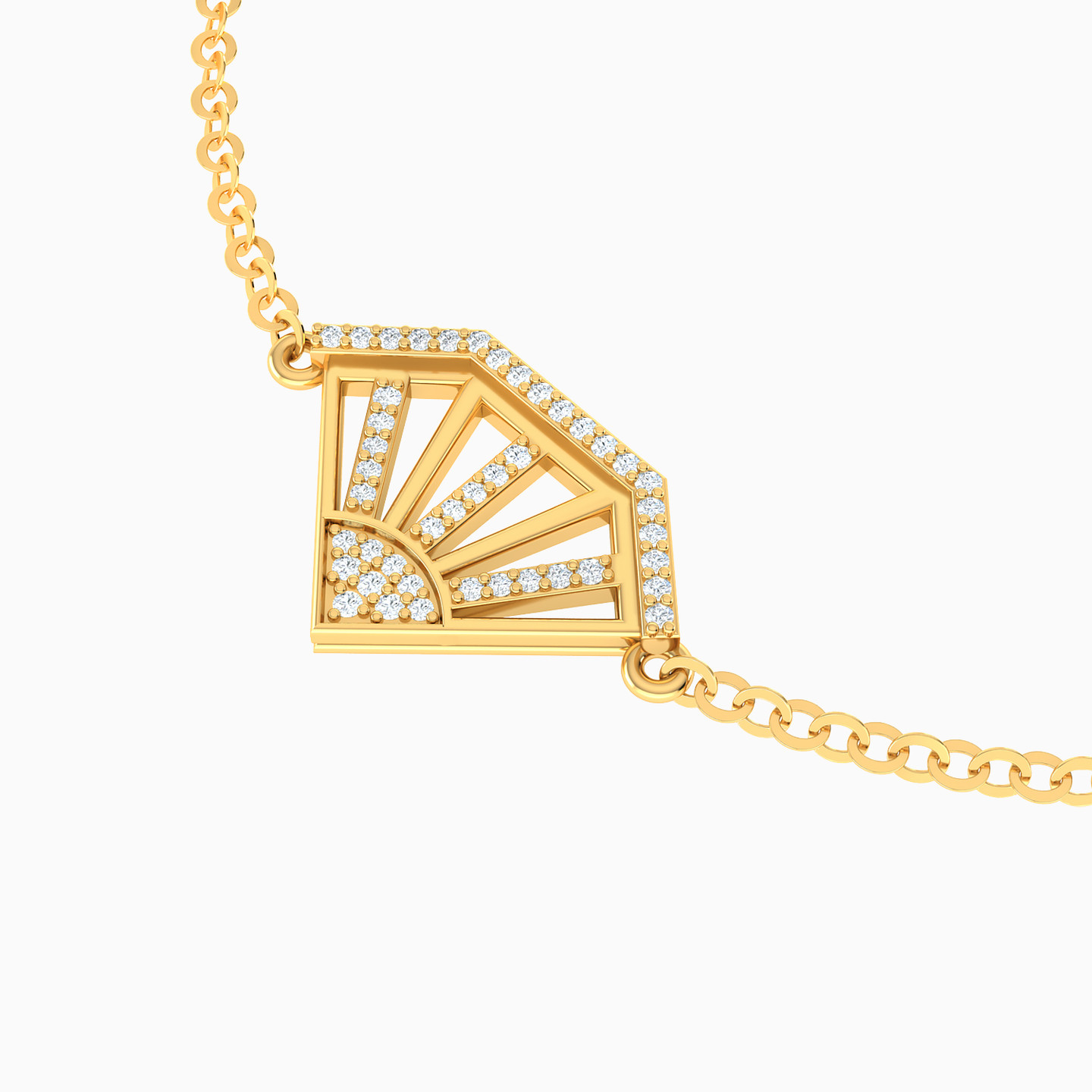 Triangle Diamond Chain Bracelet in 18K Gold - 3 Triangle Diamond Chain Bracelet in 18K Gold - 3