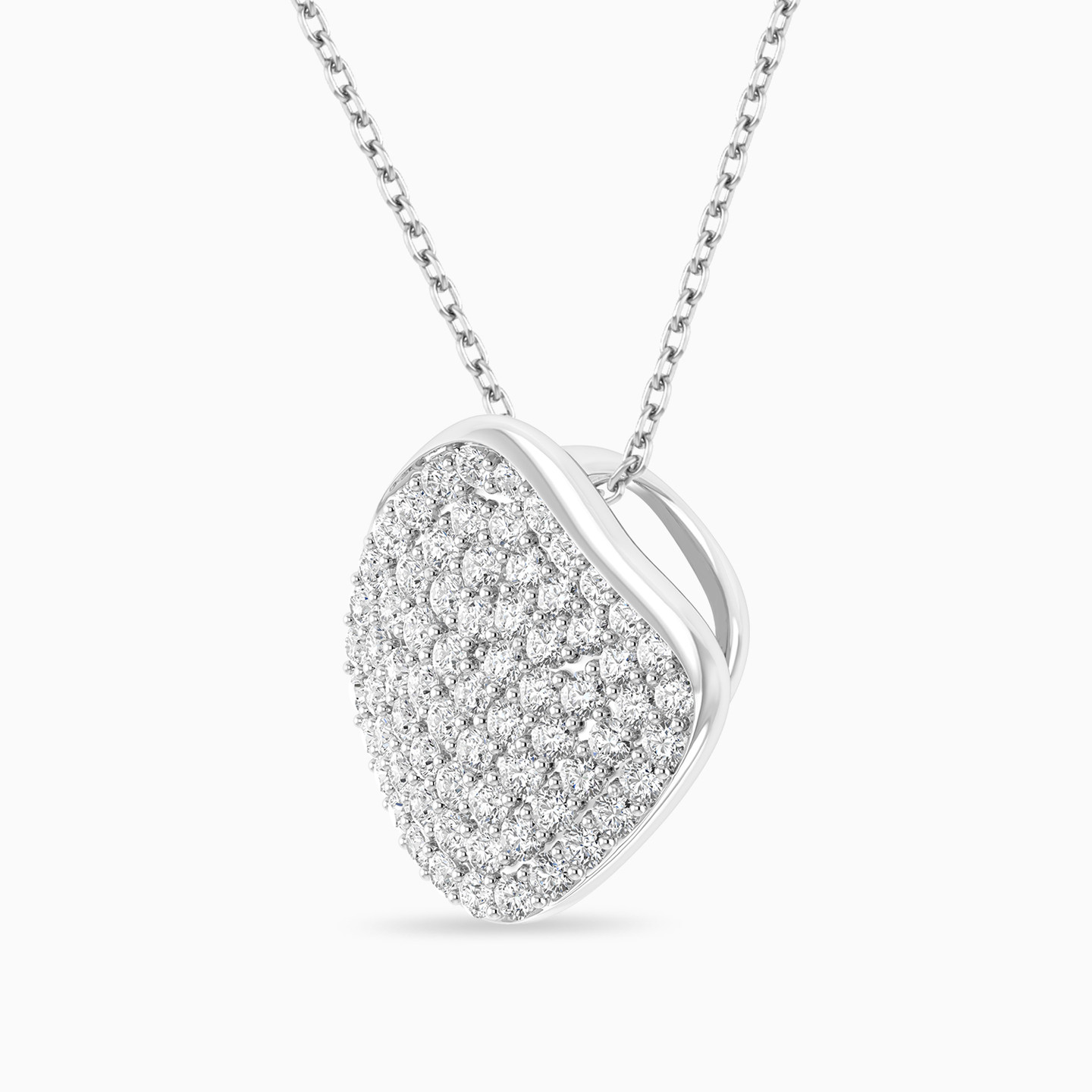 Square Diamond Necklace in 18K Gold - 2