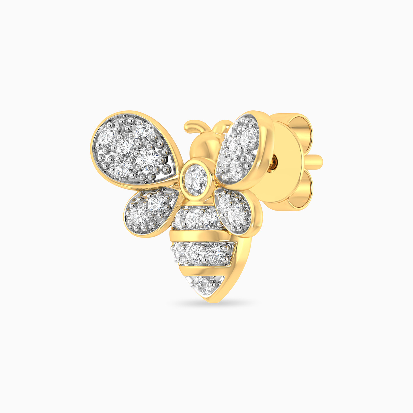Bee Diamond Stud Earrings in 18K Gold - 5 Bee Diamond Stud Earrings in 18K Gold - 5