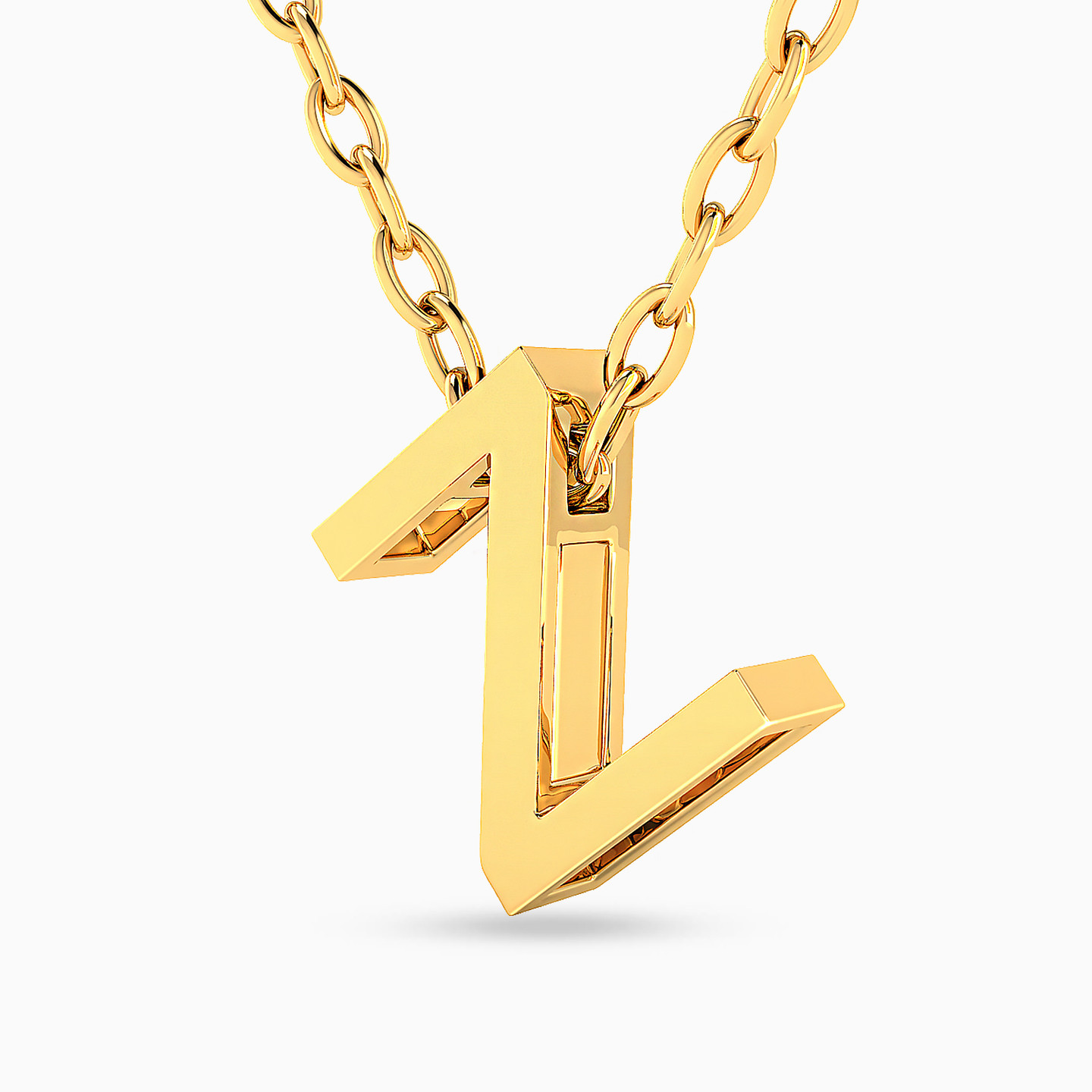 Letter Z Necklace In 18K Gold - 2 Letter Z Necklace In 18K Gold - 2