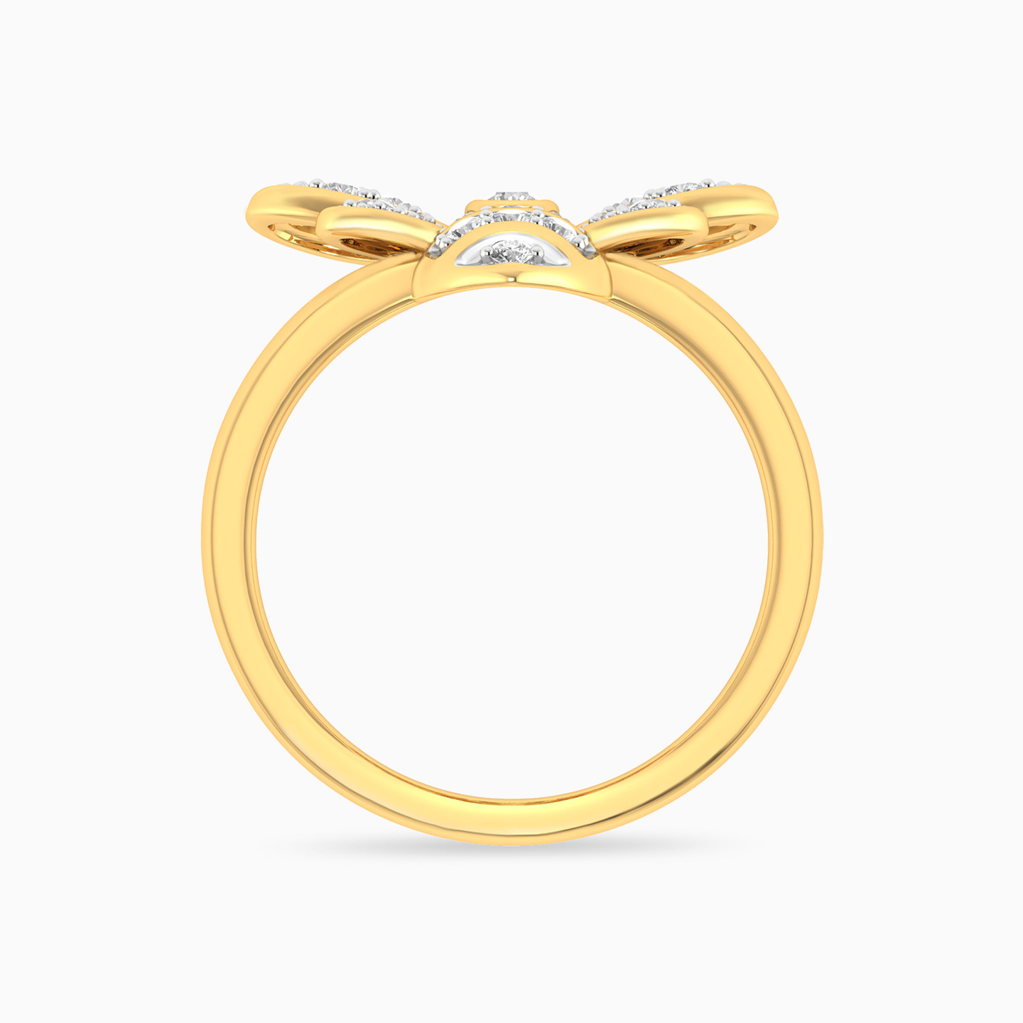 خاتم ذهب نحلة عيار 18 قيراط مزين بالألماس - 4 خاتم ذهب نحلة عيار 18 قيراط مزين بالألماس - 4