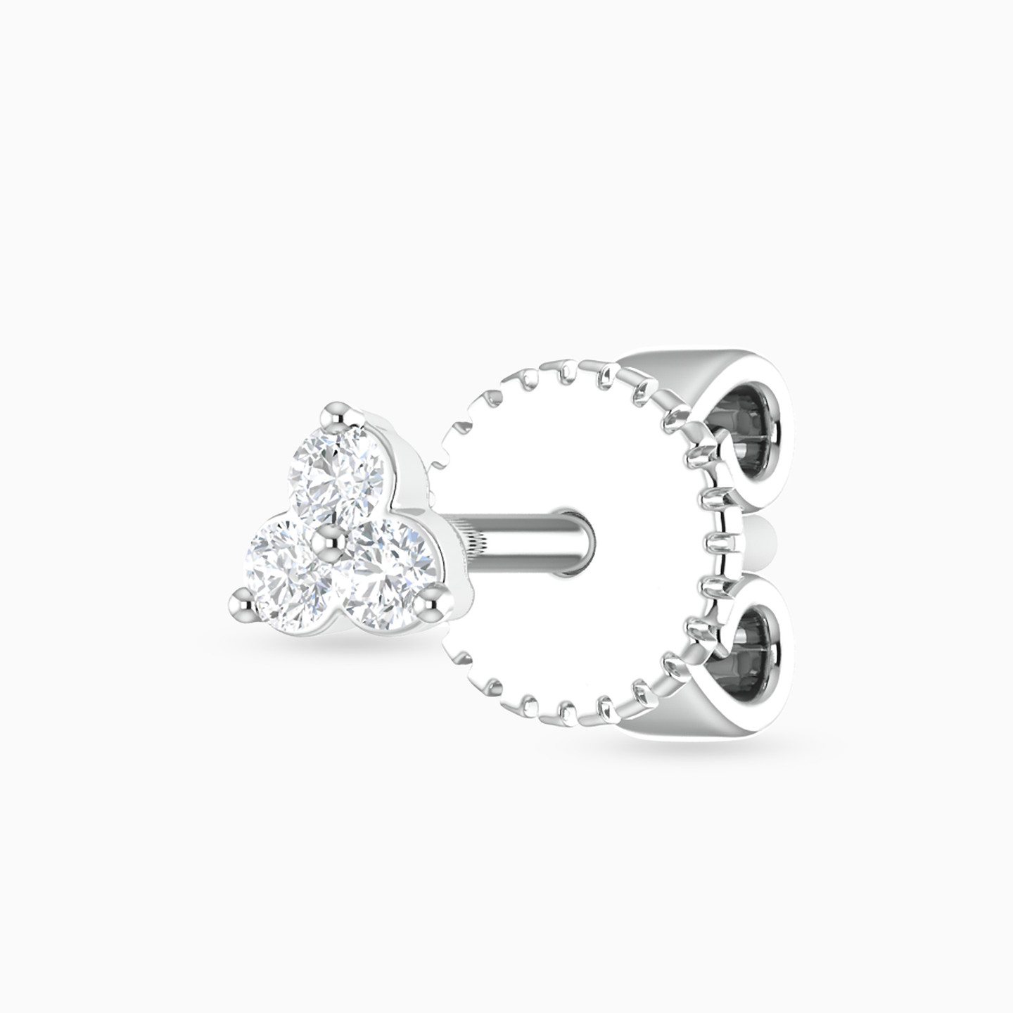 Floral Diamond Stud Earrings in 18K Gold - 4