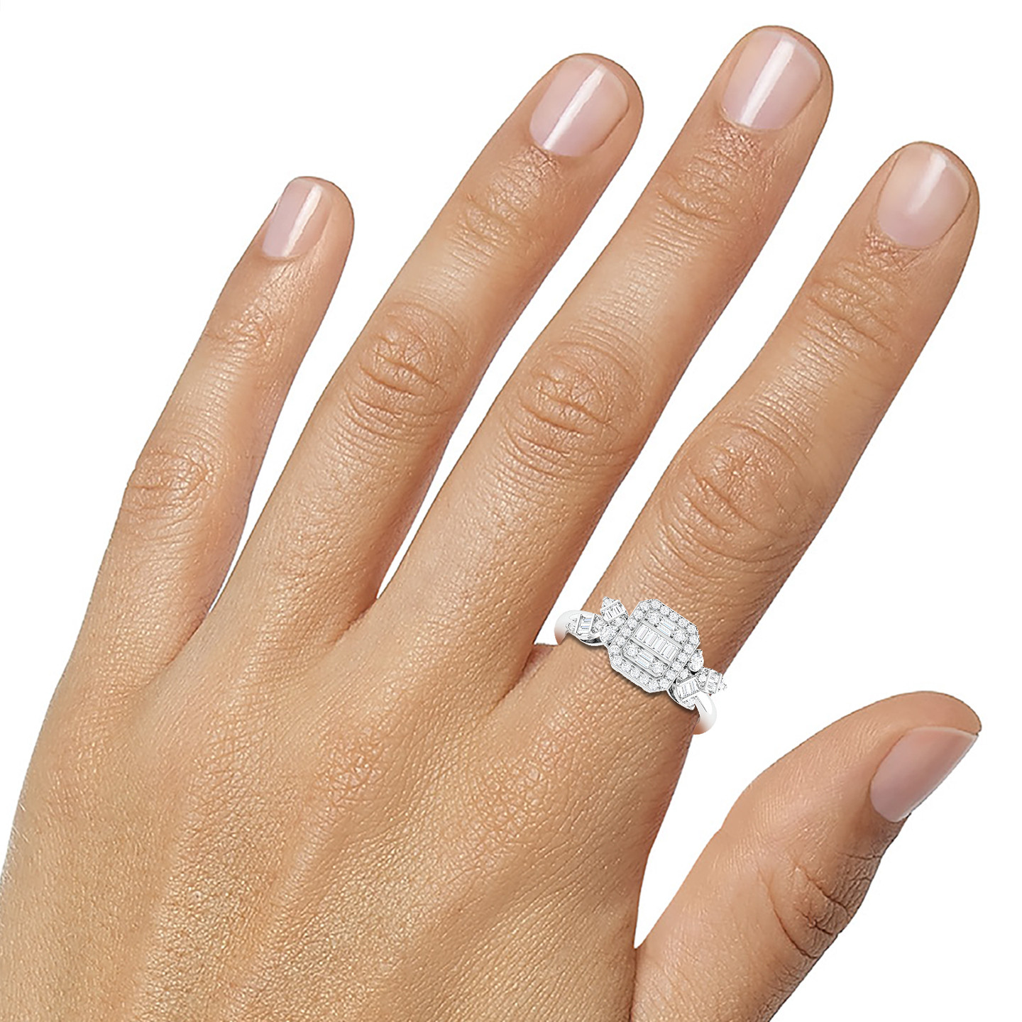 Square Diamonds Ring in 18K Gold - 3 Square Diamonds Ring in 18K Gold - 3