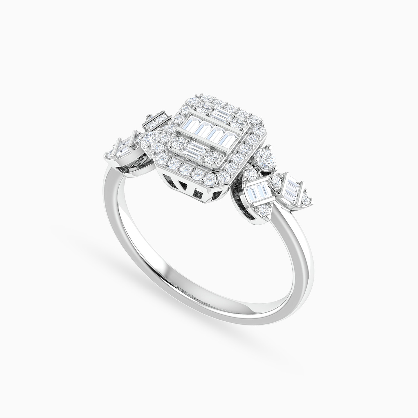 Square Diamonds Ring in 18K Gold - 4 Square Diamonds Ring in 18K Gold - 4
