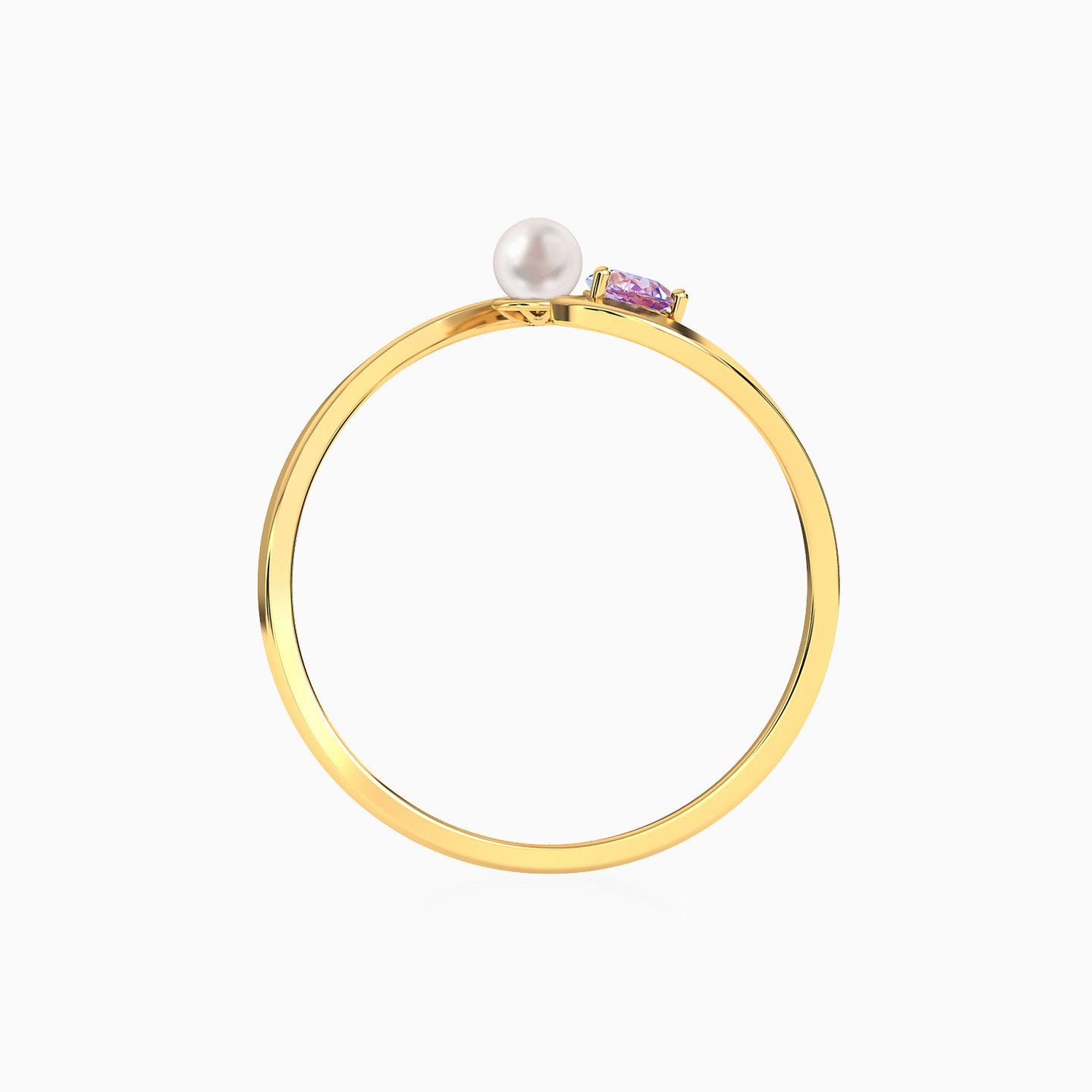 18K Gold Pearls & Colored Stones Statement Ring - 3