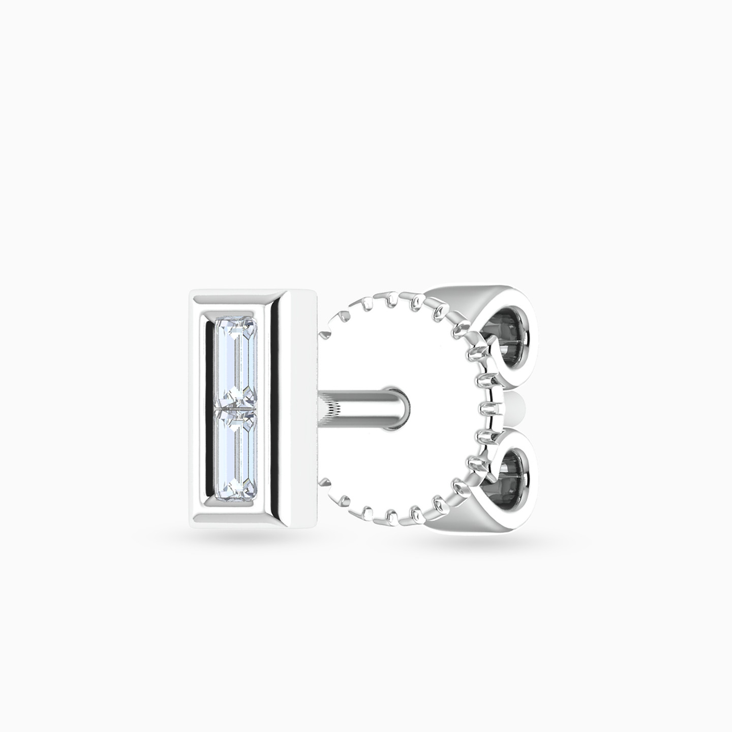 Rectangle Diamond Stud Earrings in 18K Gold - 4 Rectangle Diamond Stud Earrings in 18K Gold - 4