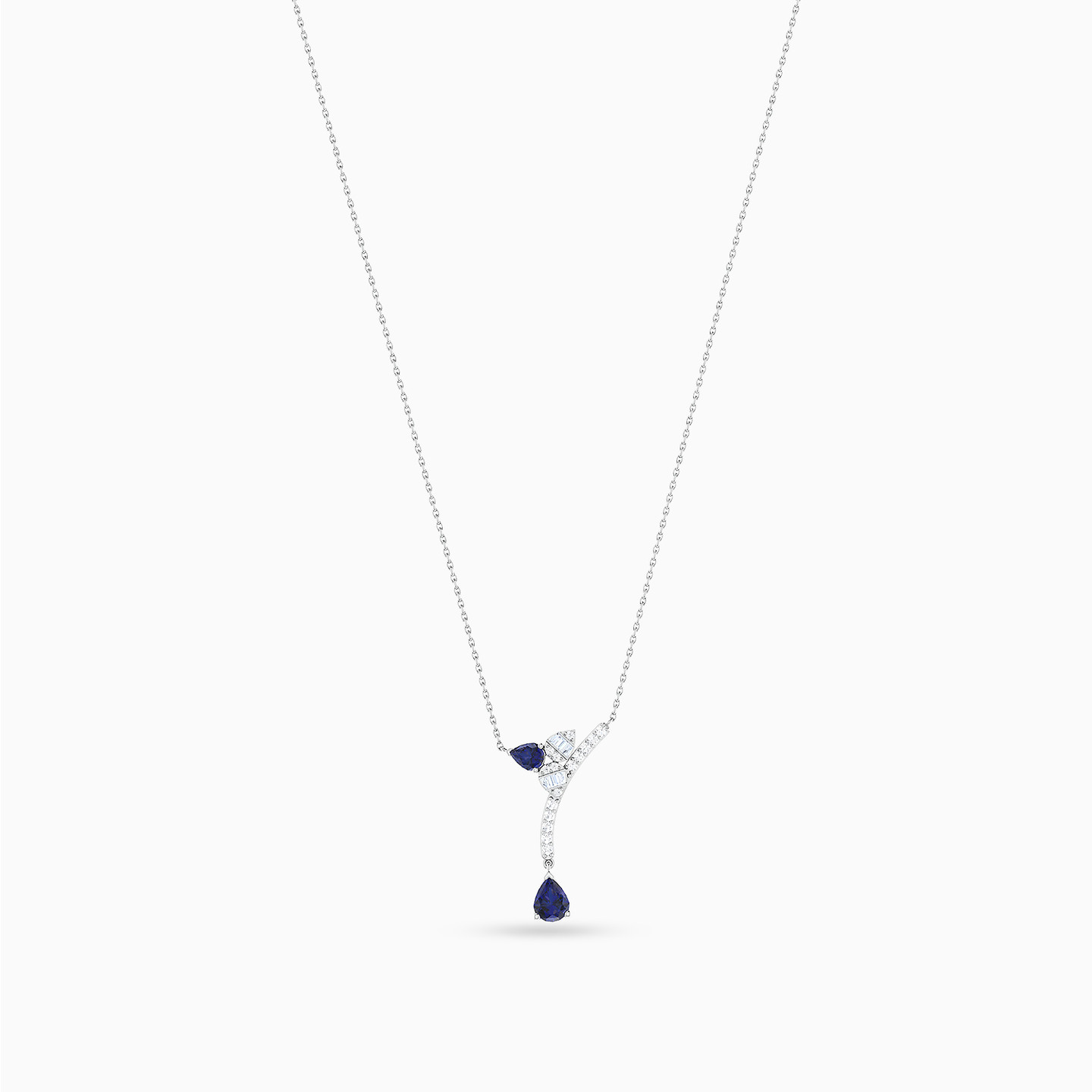 Diamonds & Blue Stone Necklace in 18K Gold Diamonds & Blue Stone Necklace in 18K Gold