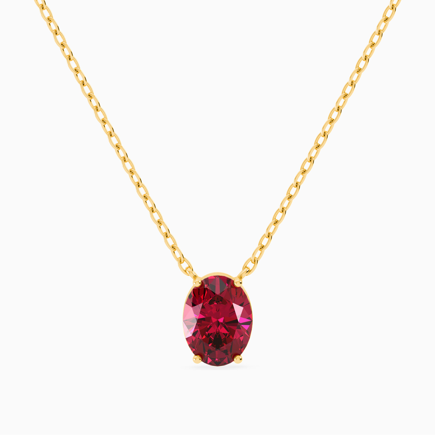 Oval Red Stone Necklace in 18K Gold Oval Red Stone Necklace in 18K Gold