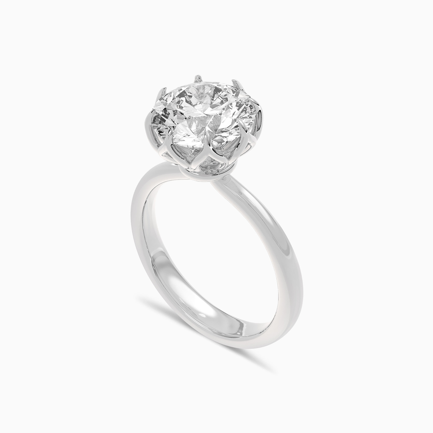 5.3 CT Lab Grown Diamond Solitaire Ring in 18K Gold - 2 5.3 CT Lab Grown Diamond Solitaire Ring in 18K Gold - 2