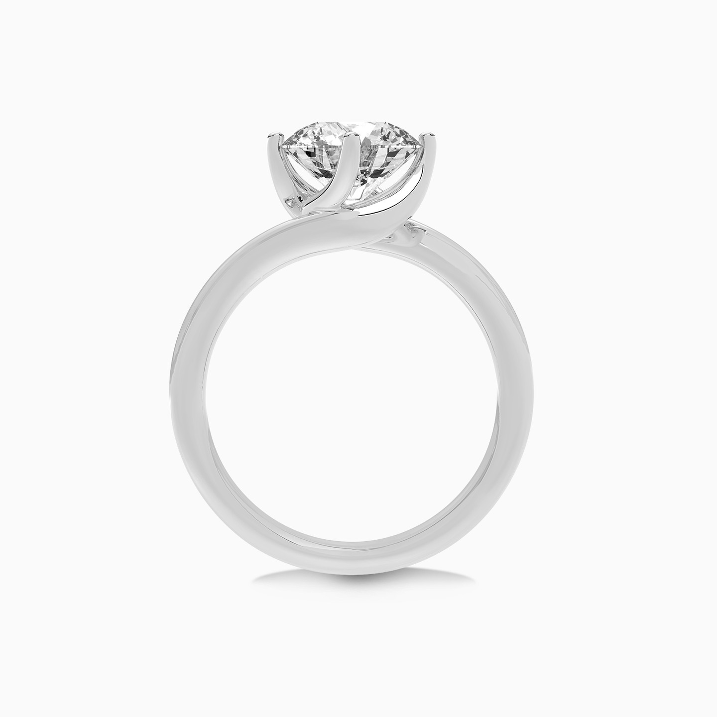 2 قيراط خاتم سوليتير ذهب عيار 18 قيراط مزين بألماس مختبرات - 3