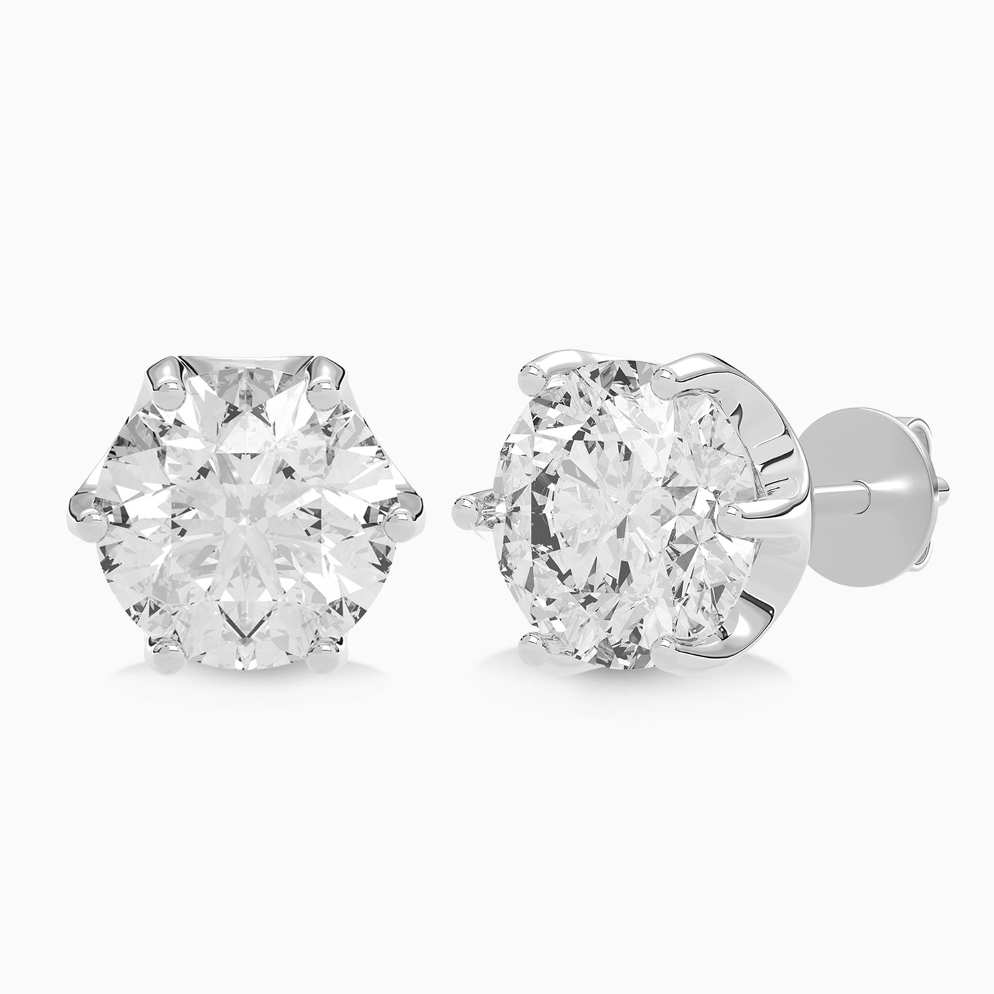 4.04 قيراط أقراط صغيرة ذهب عيار 18 قيراط مزينة بألماس مختبرات - 2 4.04 قيراط أقراط صغيرة ذهب عيار 18 قيراط مزينة بألماس مختبرات - 2