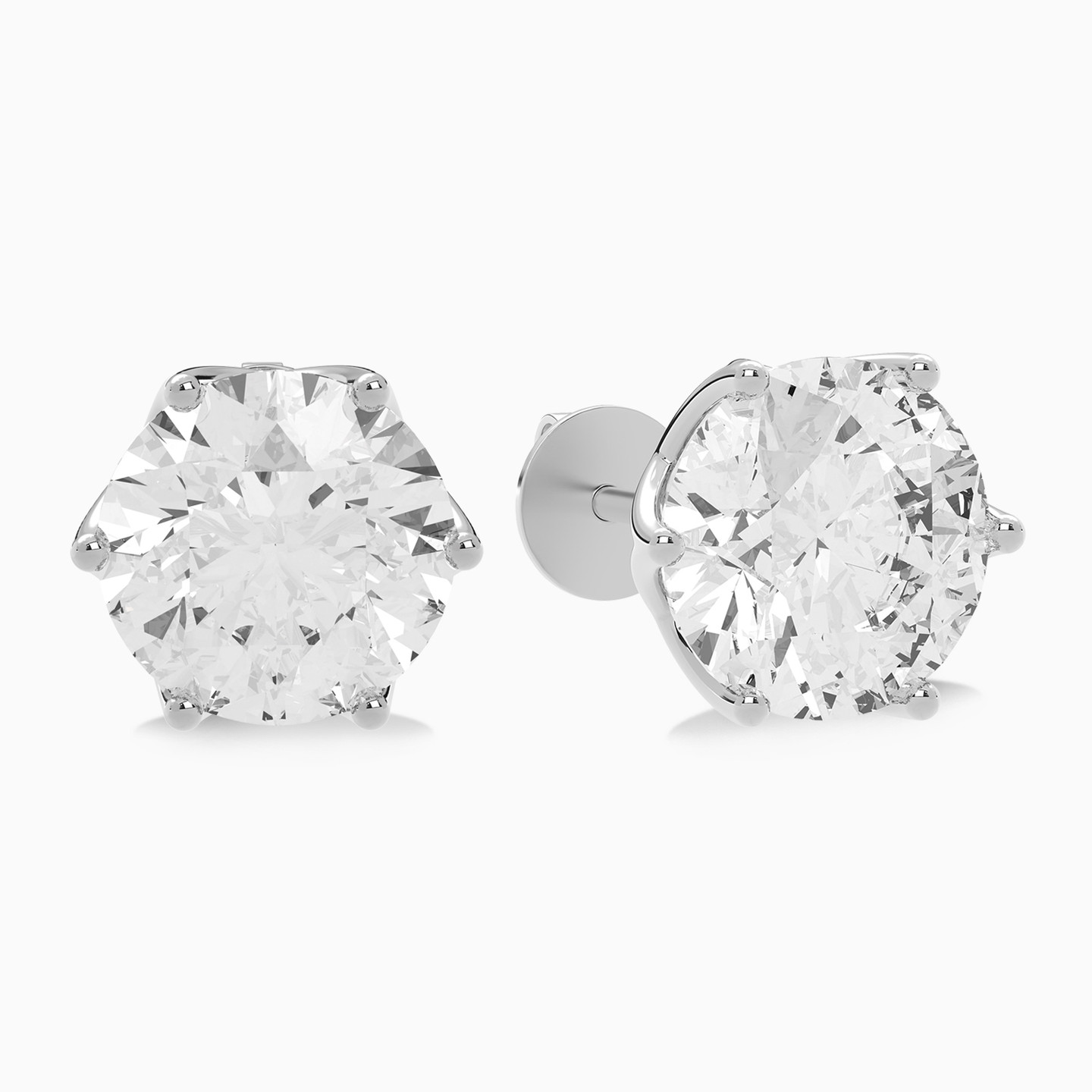 5.93 CT Lab Grown Diamond Stud Earrings in 18K Gold - 2 5.93 CT Lab Grown Diamond Stud Earrings in 18K Gold - 2