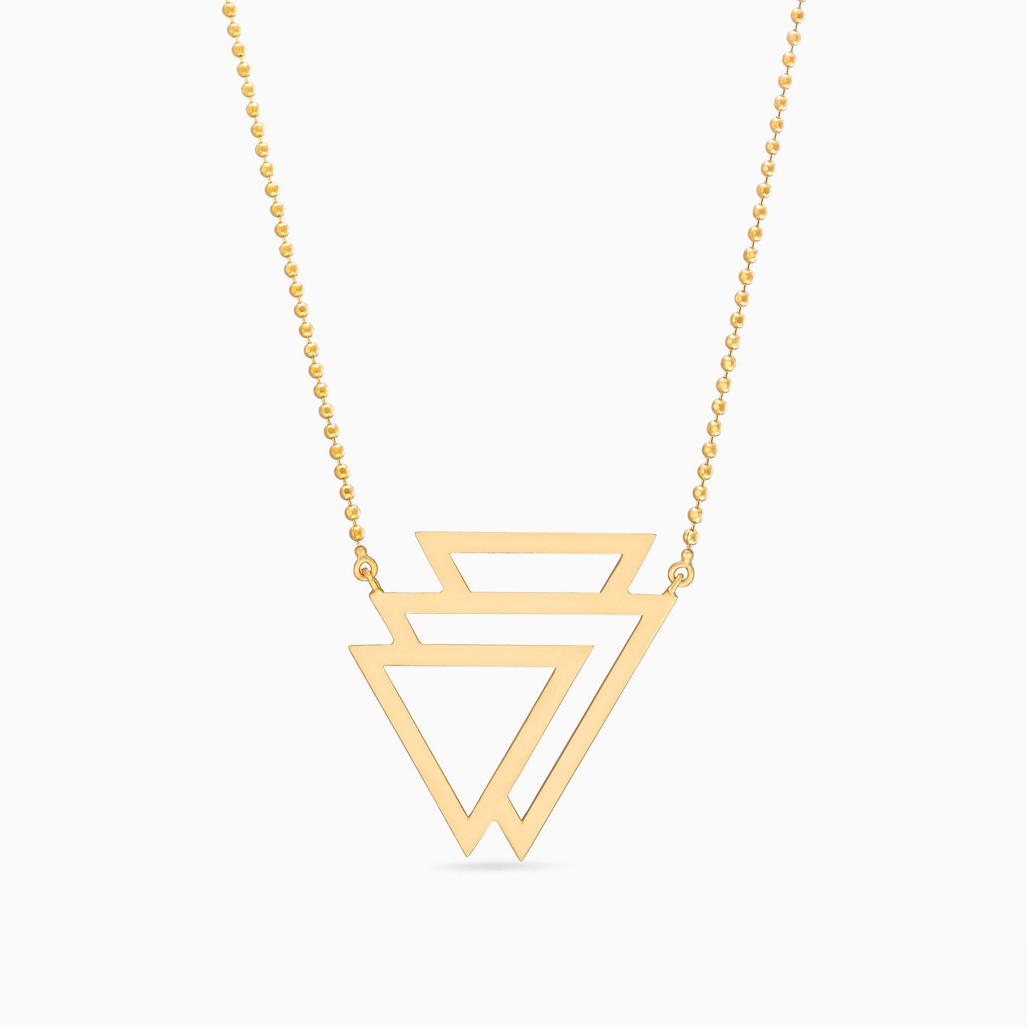 Triangle Necklace in 21K Gold - 3 Triangle Necklace in 21K Gold - 3
