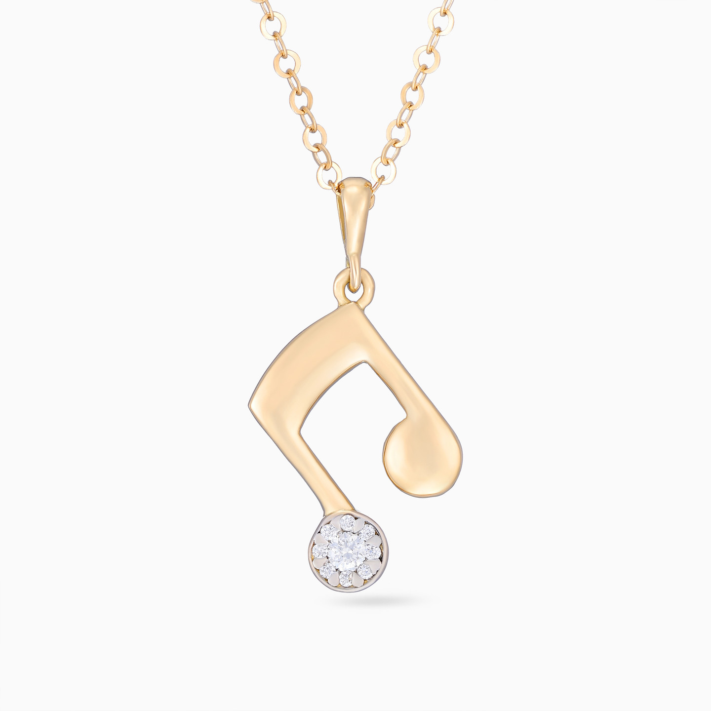 Music Note Pendant with 18K Gold Chain Music Note Pendant with 18K Gold Chain