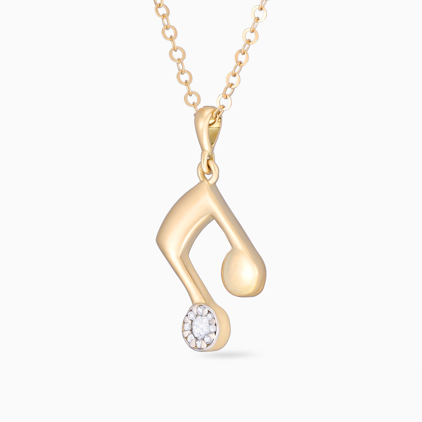 Music Note Pendant with 18K Gold Chain - 2 Music Note Pendant with 18K Gold Chain - 2