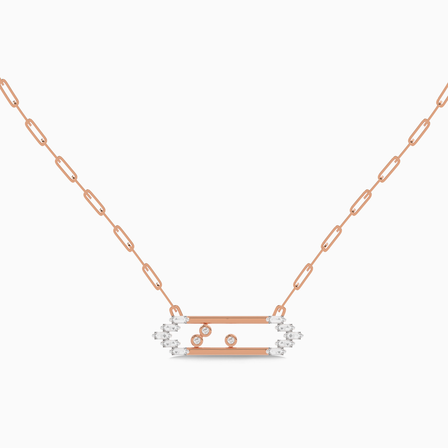 Rectangular Diamond Necklace in 18K Gold Rectangular Diamond Necklace in 18K Gold