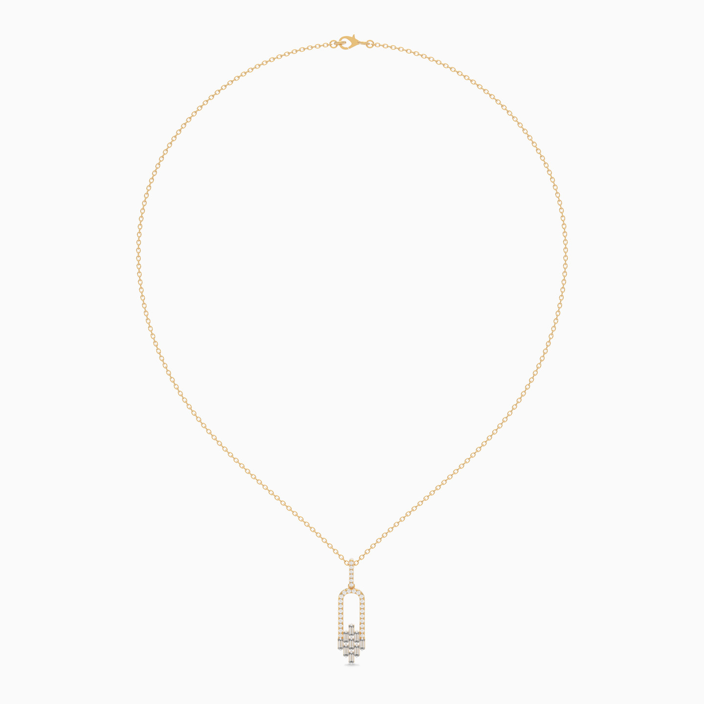 سلسلة ذهب مستطيلة عيار 18 قيراط مزينة بالألماس - 3 سلسلة ذهب مستطيلة عيار 18 قيراط مزينة بالألماس - 3