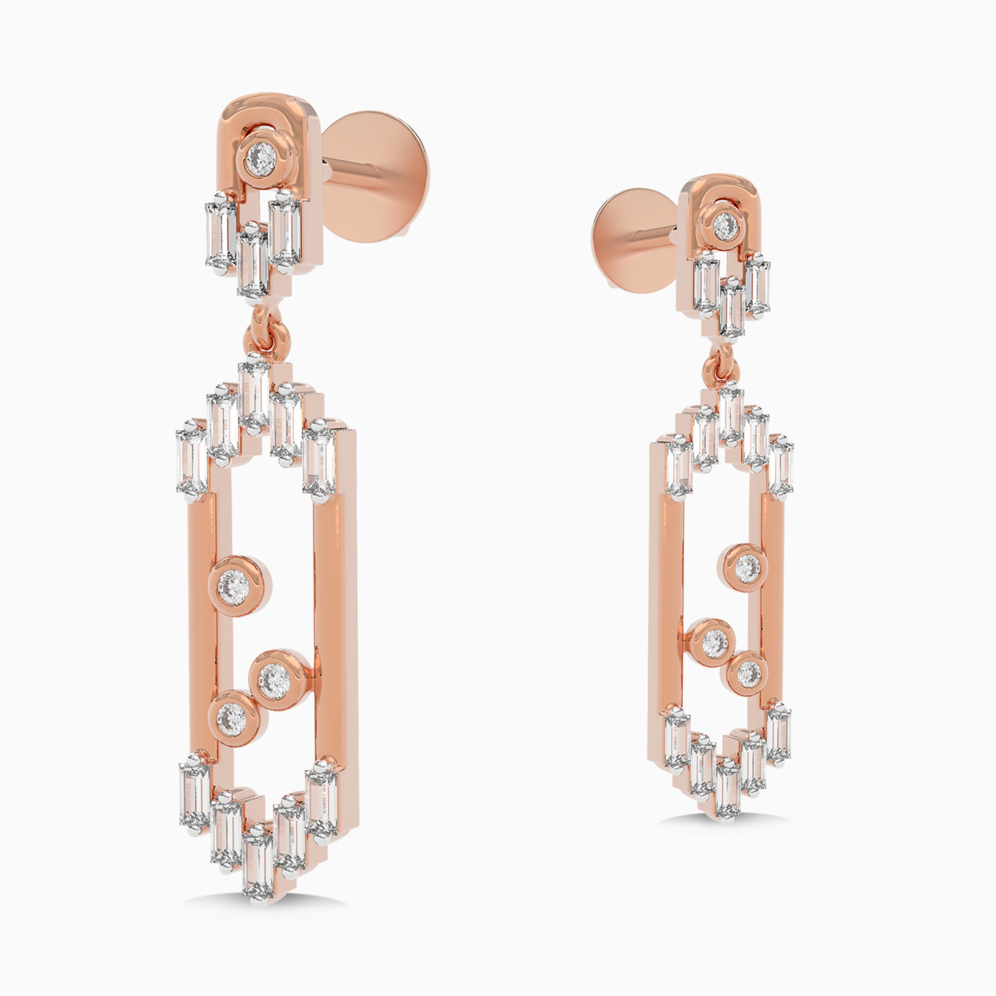 Diamond Stud Earrings In 18K Gold - 3 Diamond Stud Earrings In 18K Gold - 3