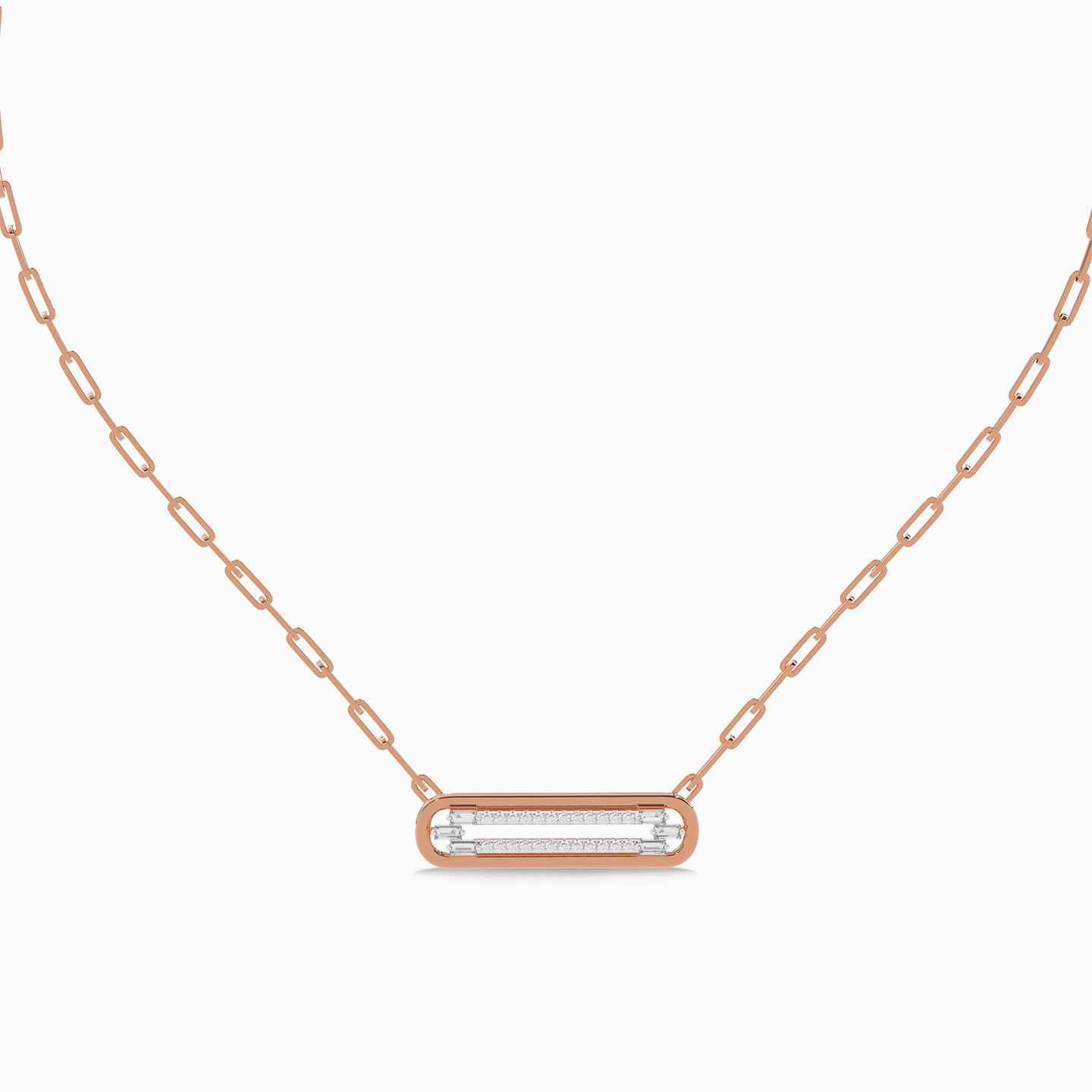 Rectangular Diamond Necklace in 18K Gold Rectangular Diamond Necklace in 18K Gold
