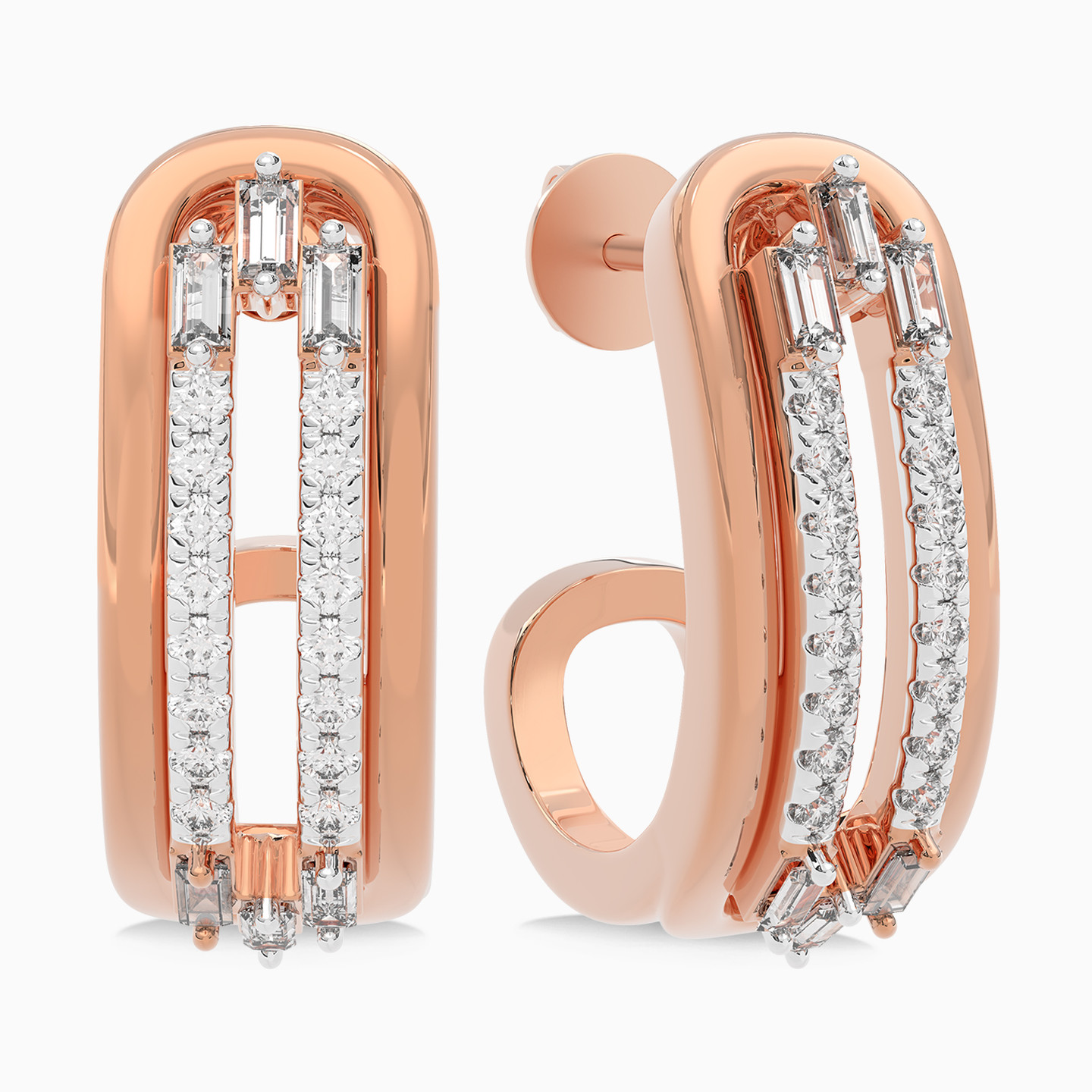 Diamond Stud Earrings In 18K Gold - 2 Diamond Stud Earrings In 18K Gold - 2